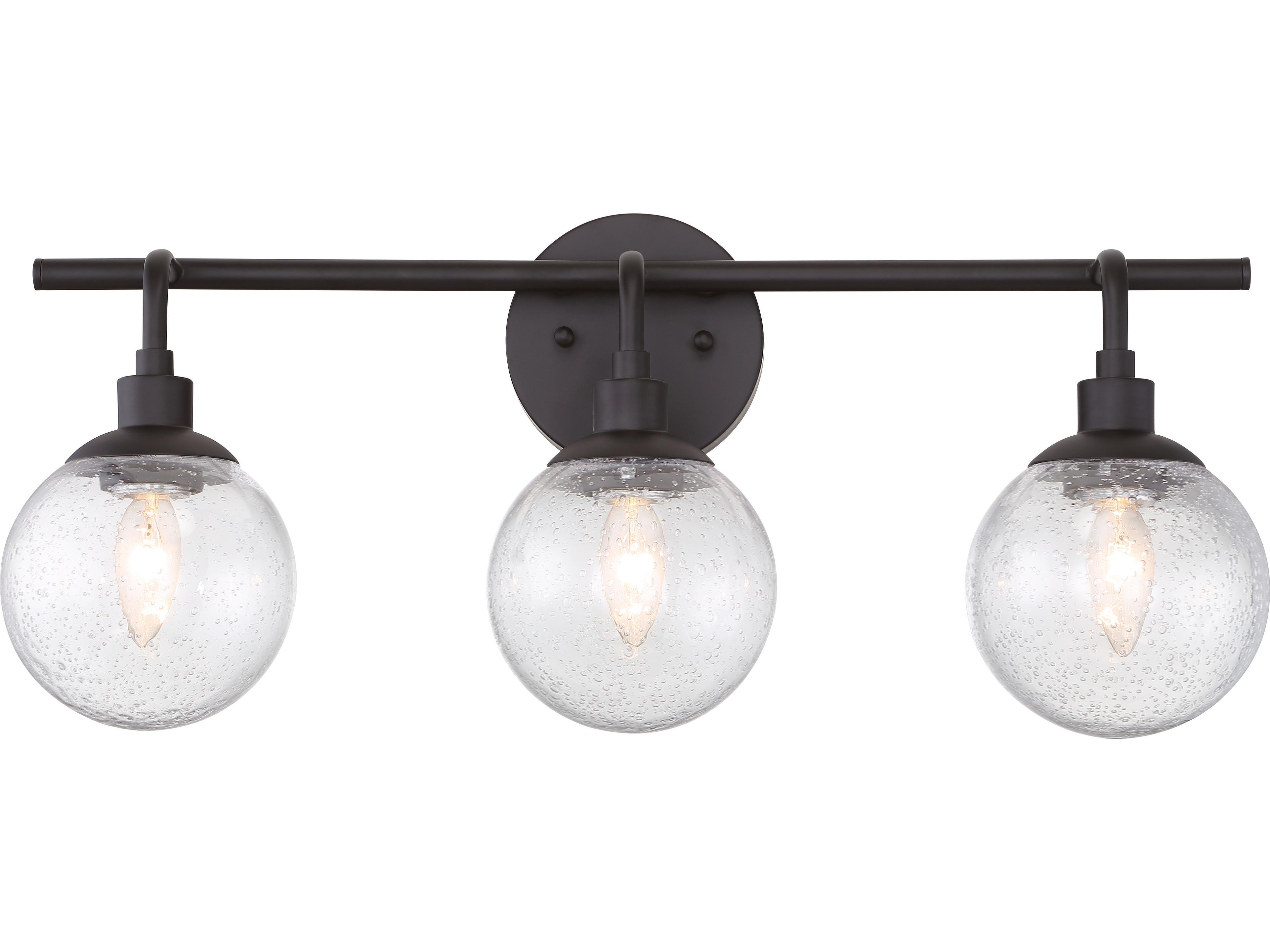 Craftmade Que 3-Light Flat Black Glass Vanity Light