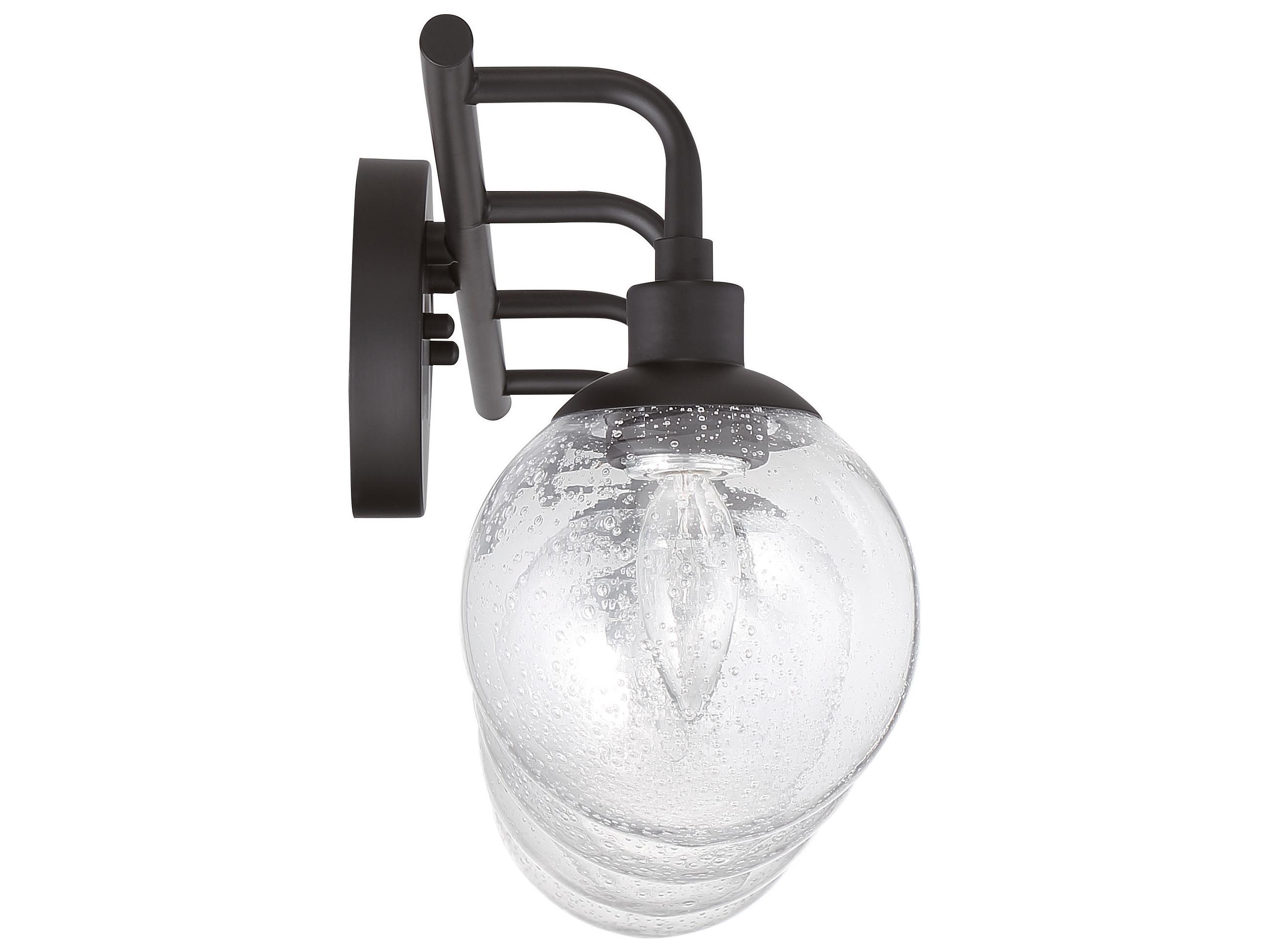 Craftmade Que 4-Light Flat Black Glass Vanity Light