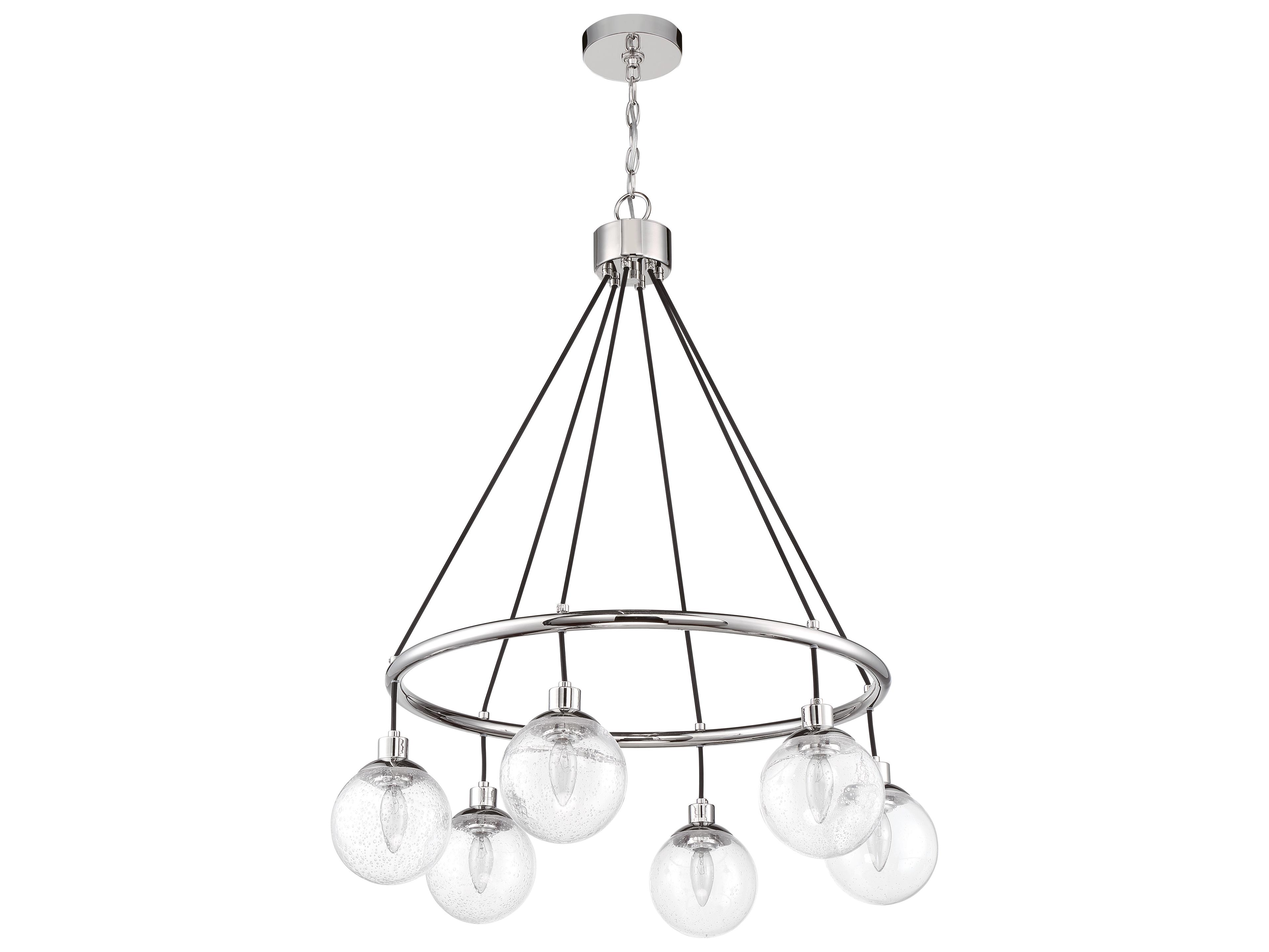Craftmade Que 6-Light Chrome Glass Globe Chandelier