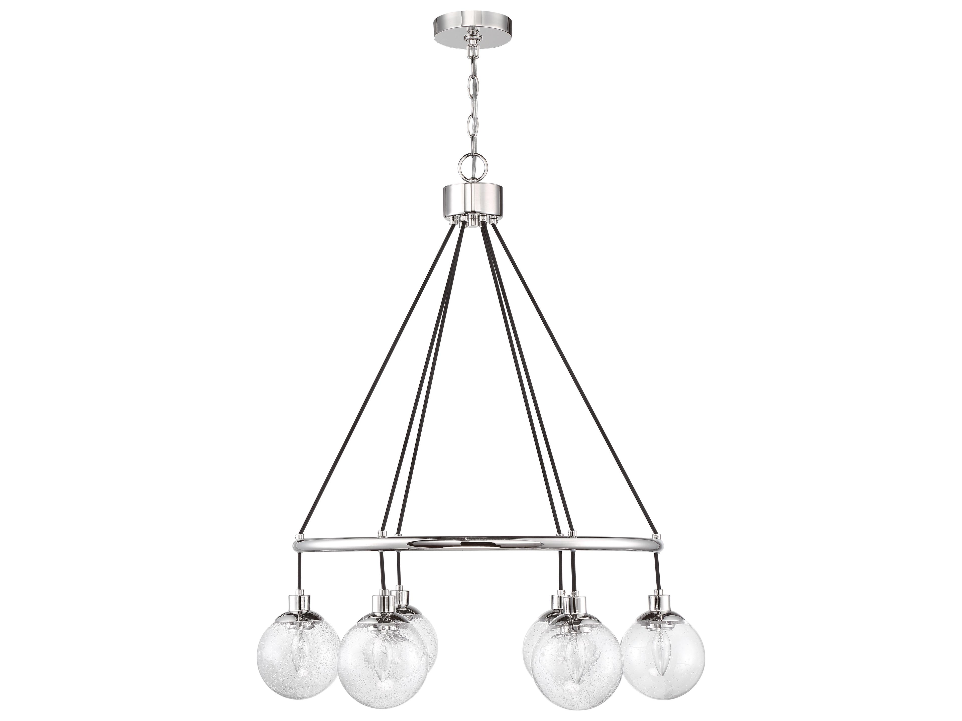 Craftmade Que 6-Light Chrome Glass Globe Chandelier