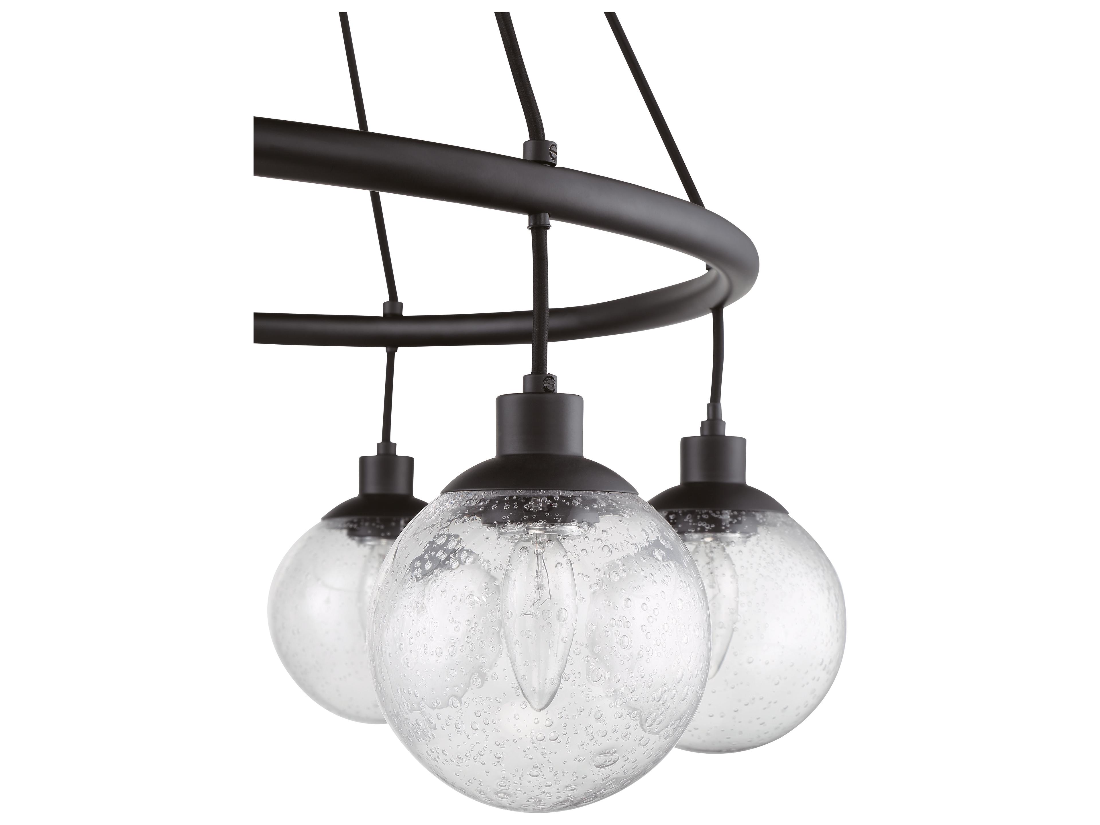 Craftmade Que 6-Light Flat Black Glass Globe Chandelier