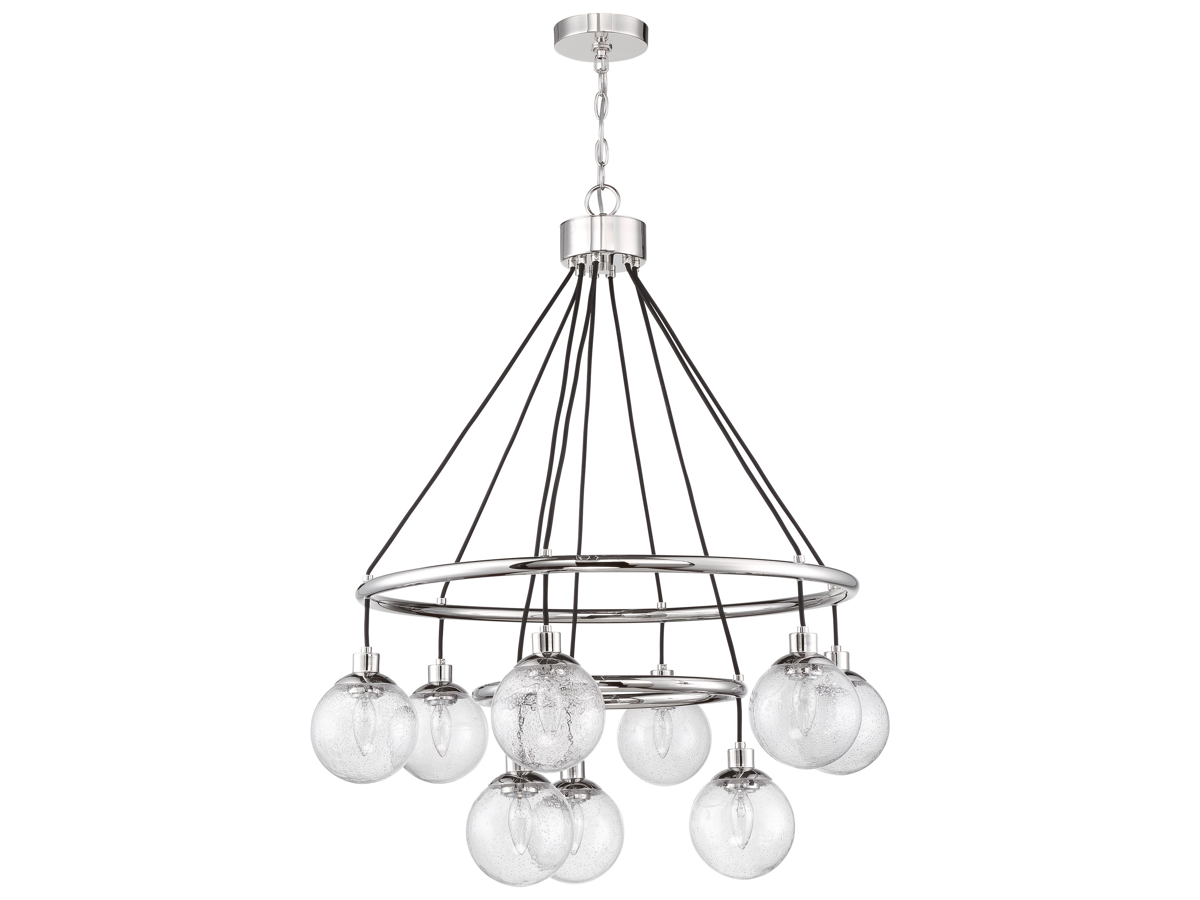 Craftmade Que 9-Light Chrome Glass Globe Chandelier