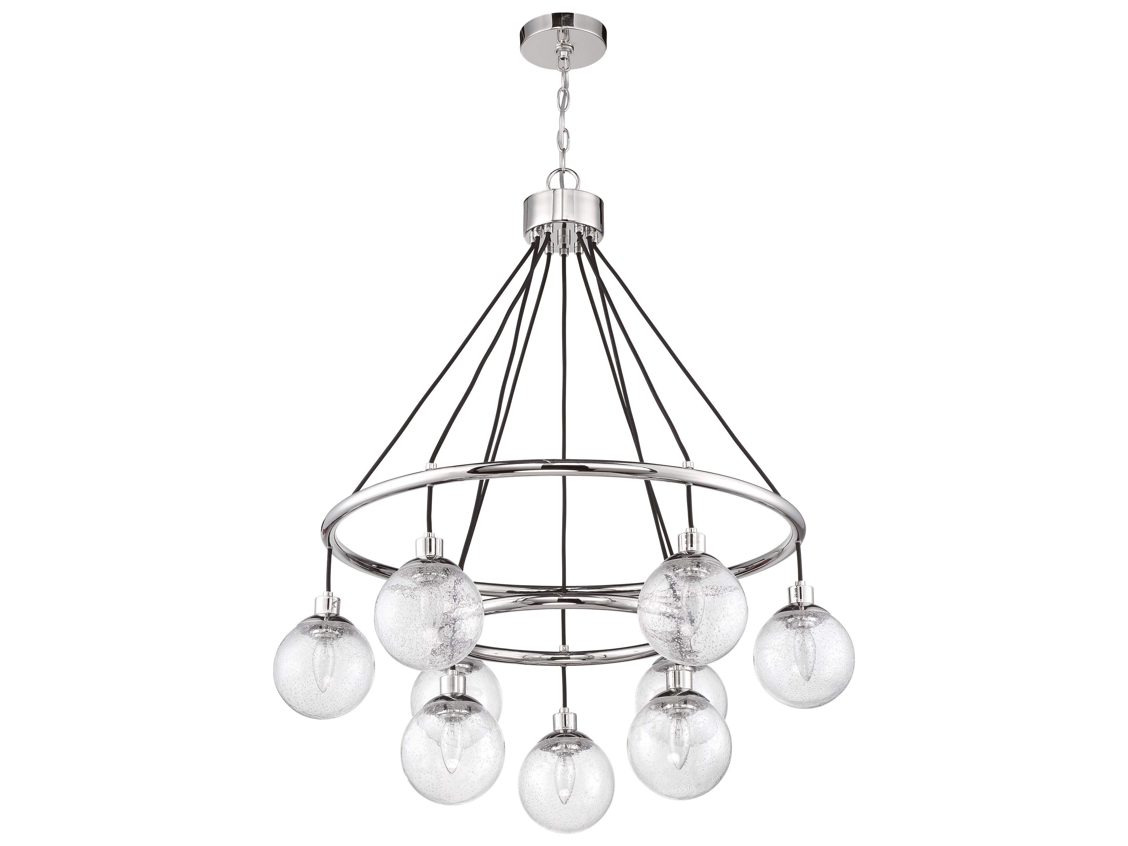 Craftmade Que 9-Light Chrome Glass Globe Chandelier