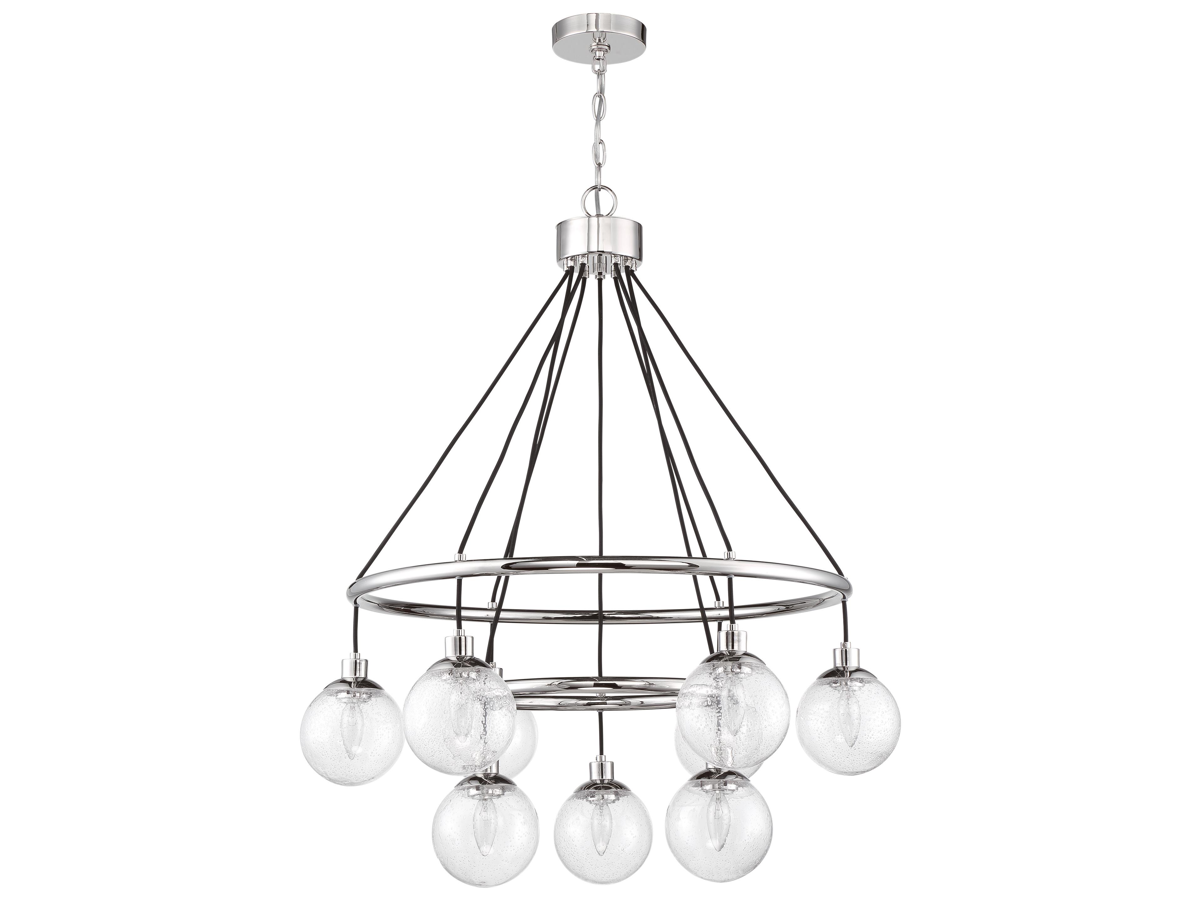 Craftmade Que 9-Light Chrome Glass Globe Chandelier