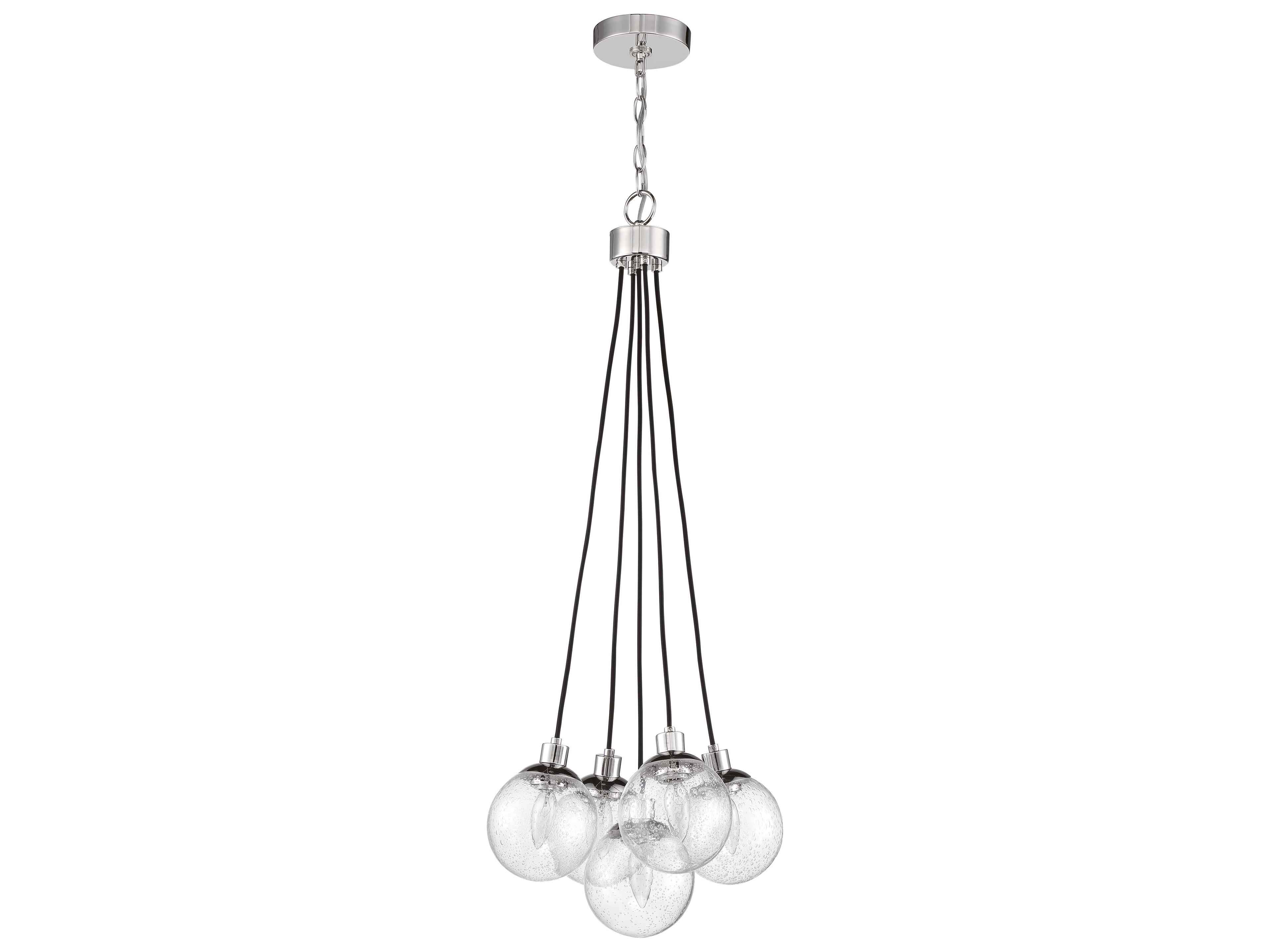 Craftmade Que 5-Light Chrome Glass Globe Pendant