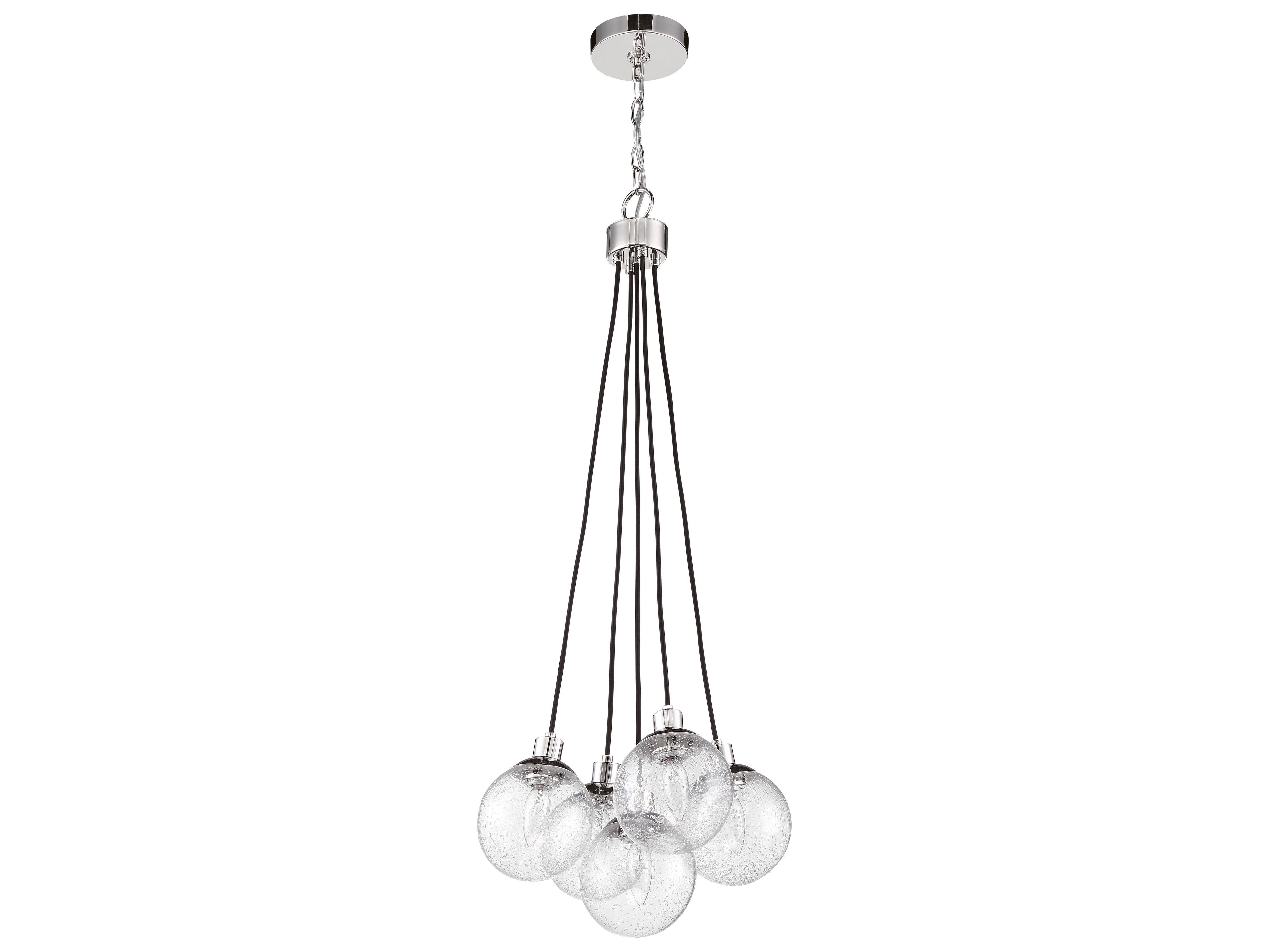 Craftmade Que 5-Light Chrome Glass Globe Pendant