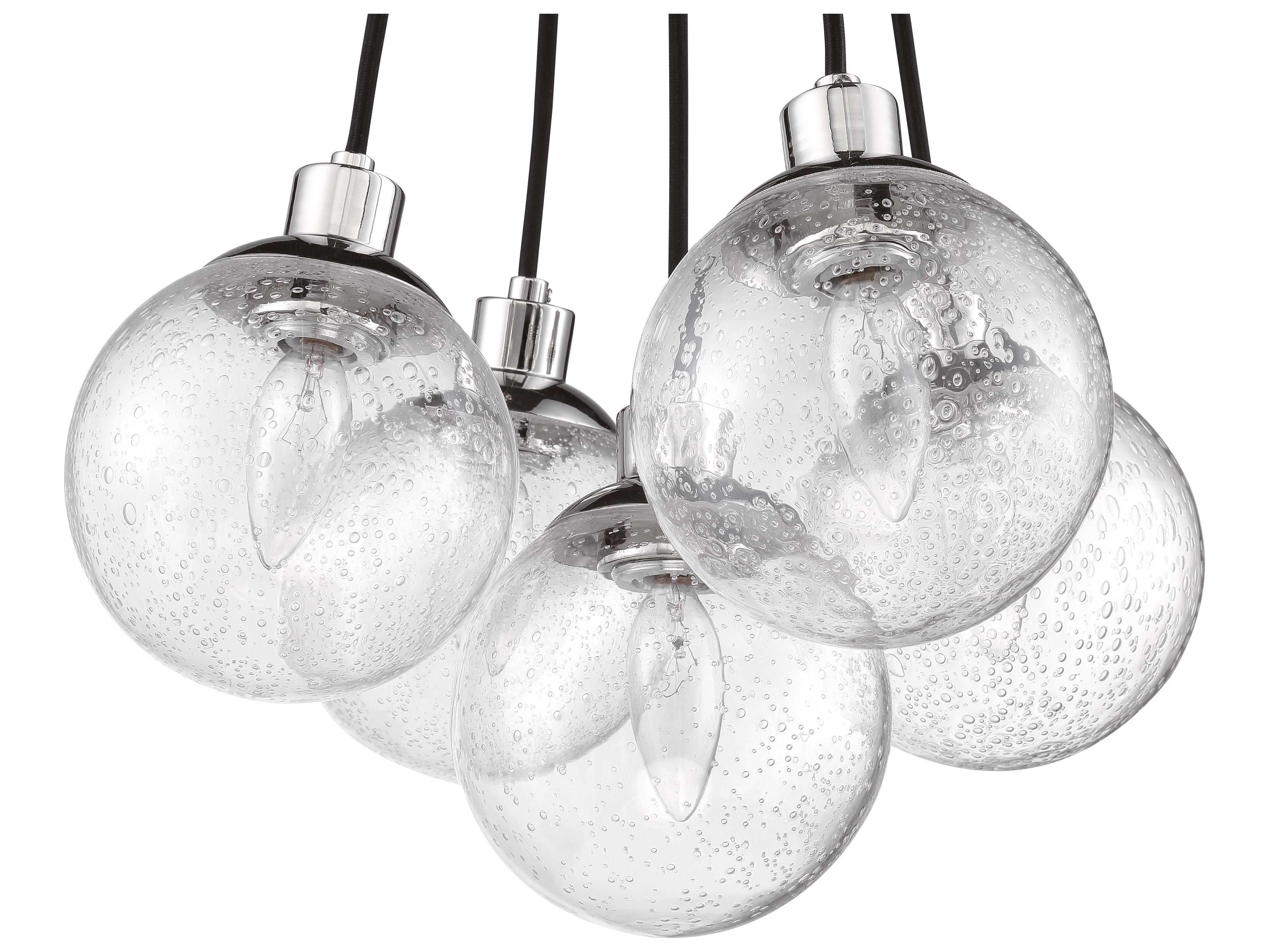Craftmade Que 5-Light Chrome Glass Globe Pendant