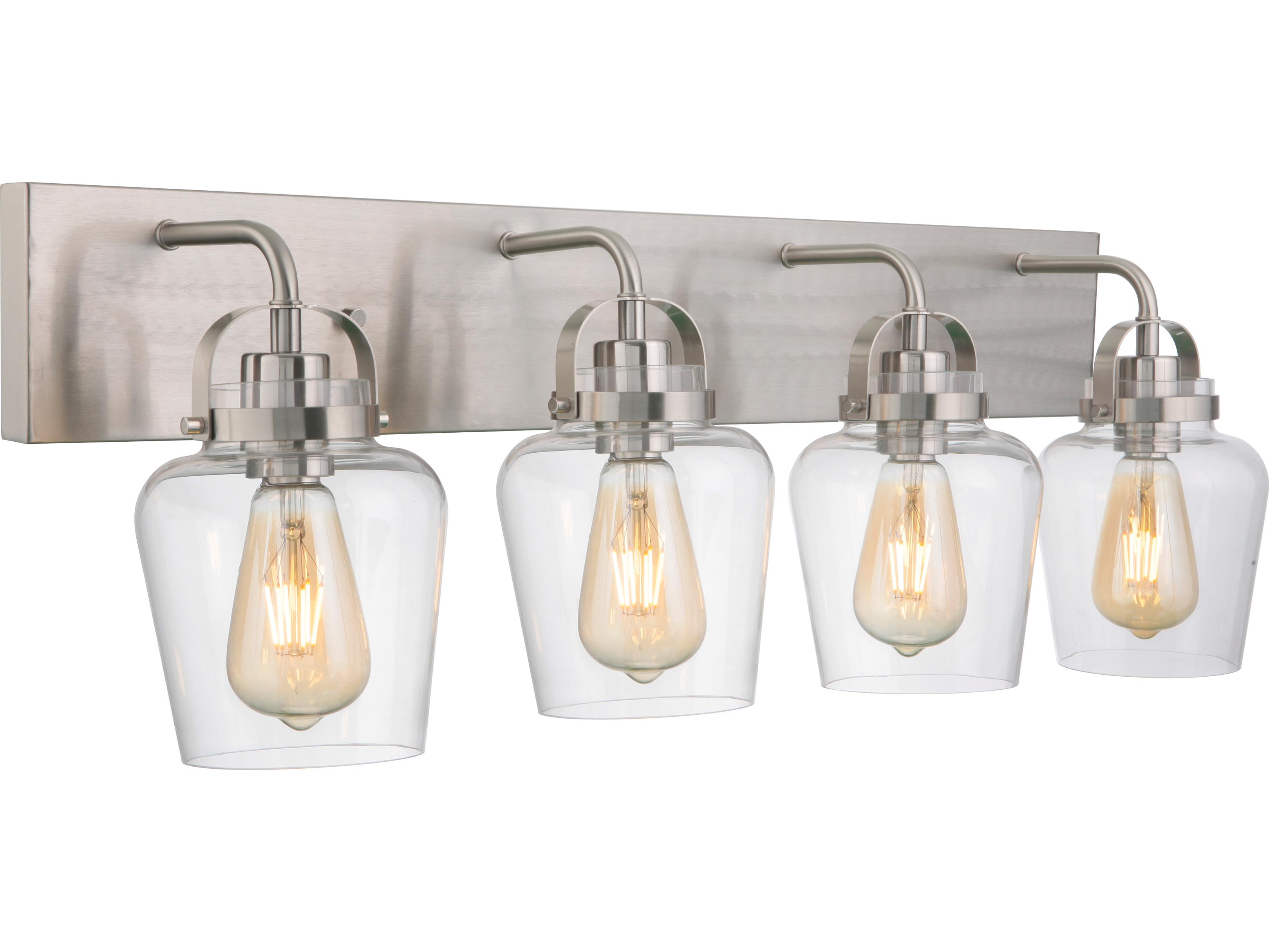 Craftmade Trystan 4-Light Brushed Polished Nickel Glass Vanity Light