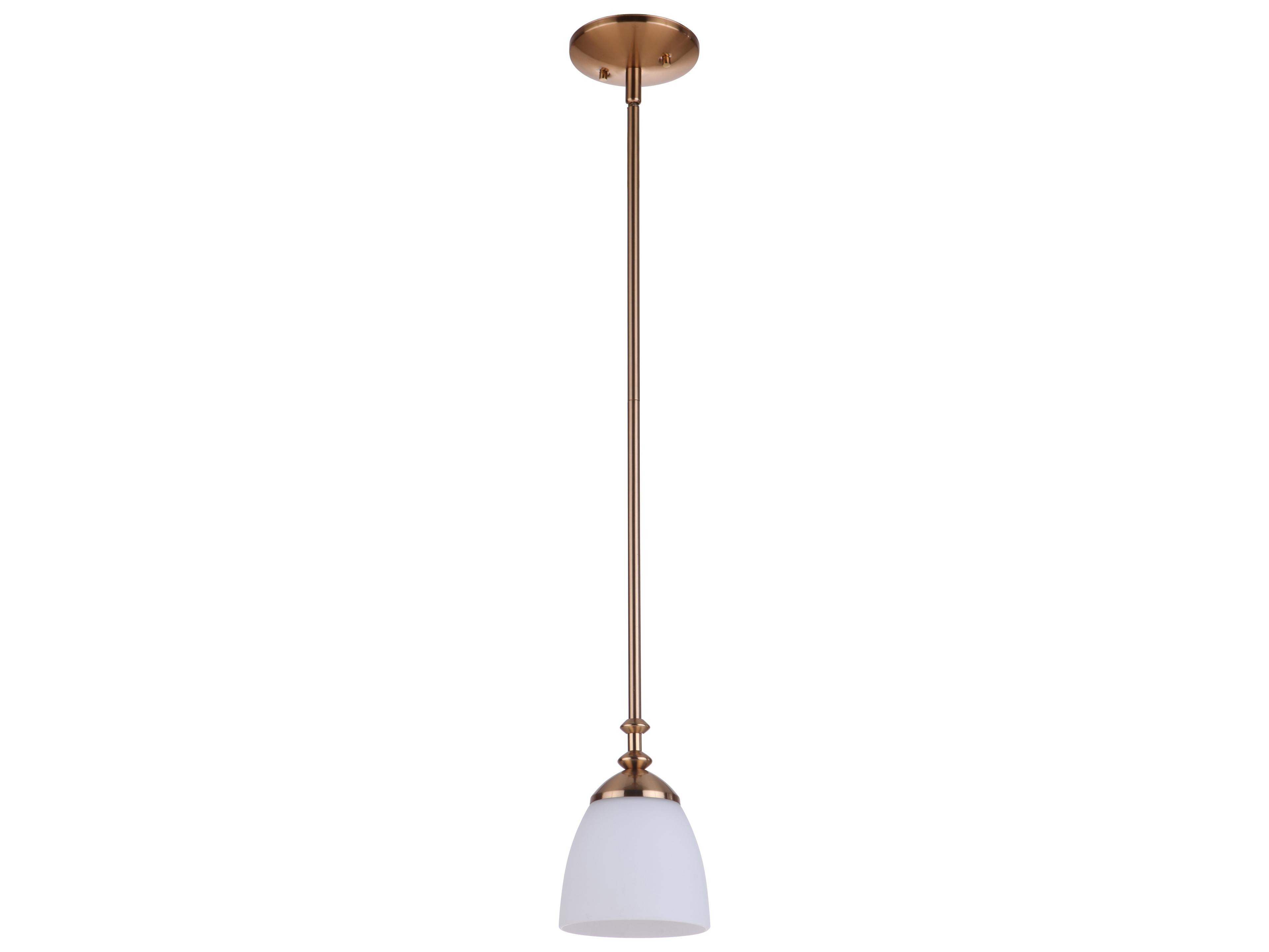 Craftmade Marlowe 1-Light Satin Brass Glass Bell Mini Pendant