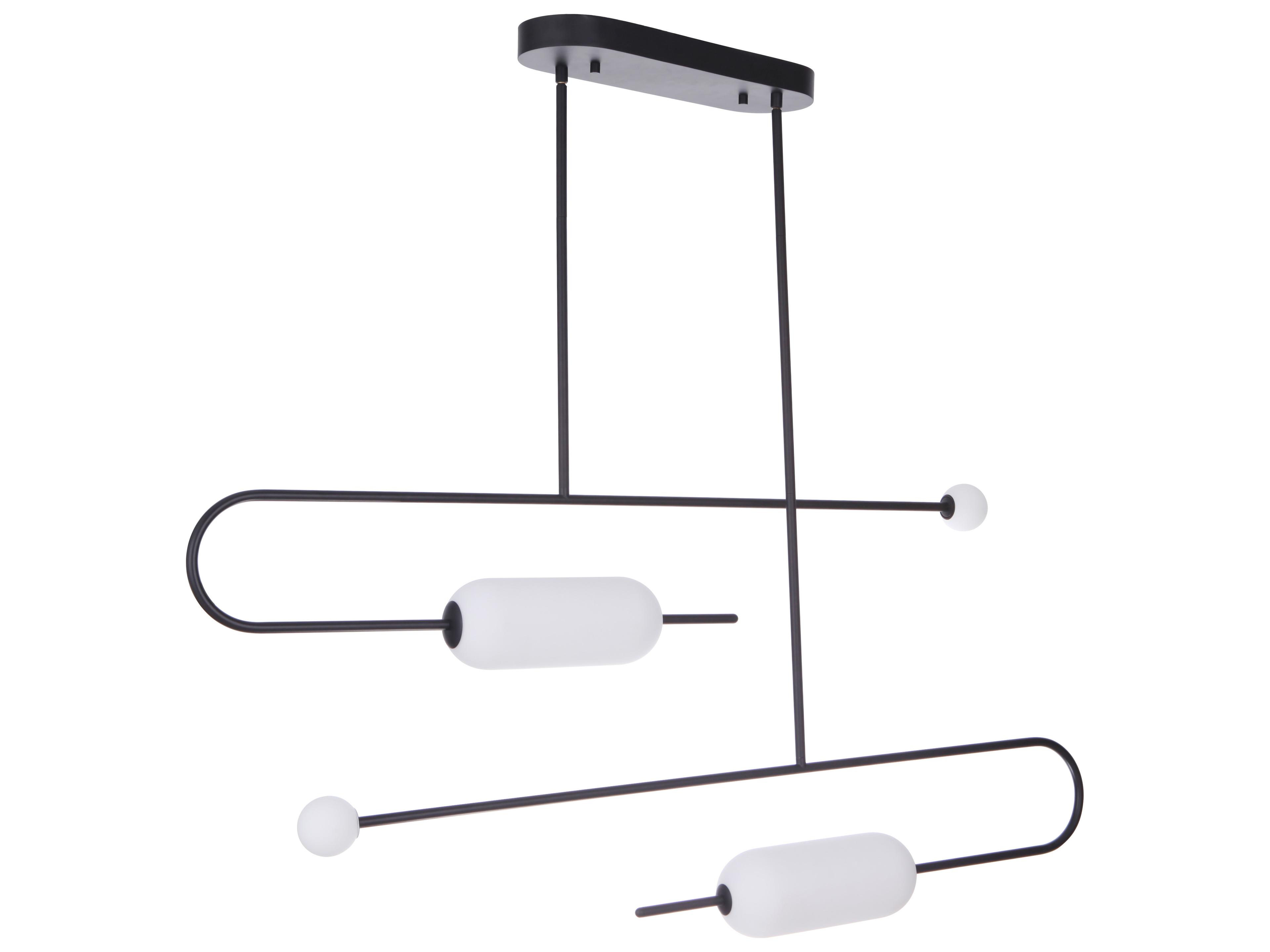 Craftmade Tuli 4-Light Flat Black Glass LED Island Pendant