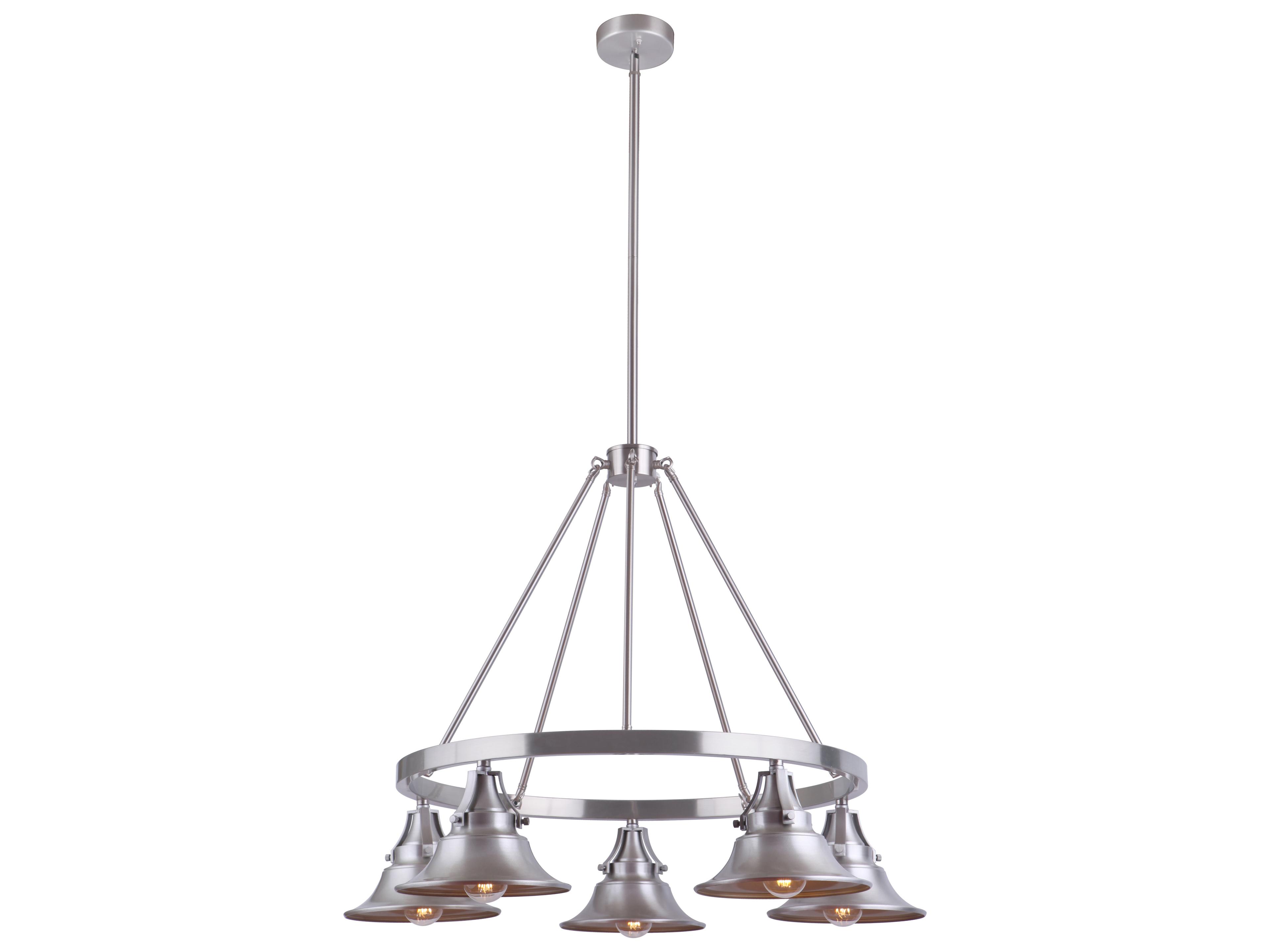 Craftmade Union 5-Light Satin Aluminum Gray Bell Chandelier