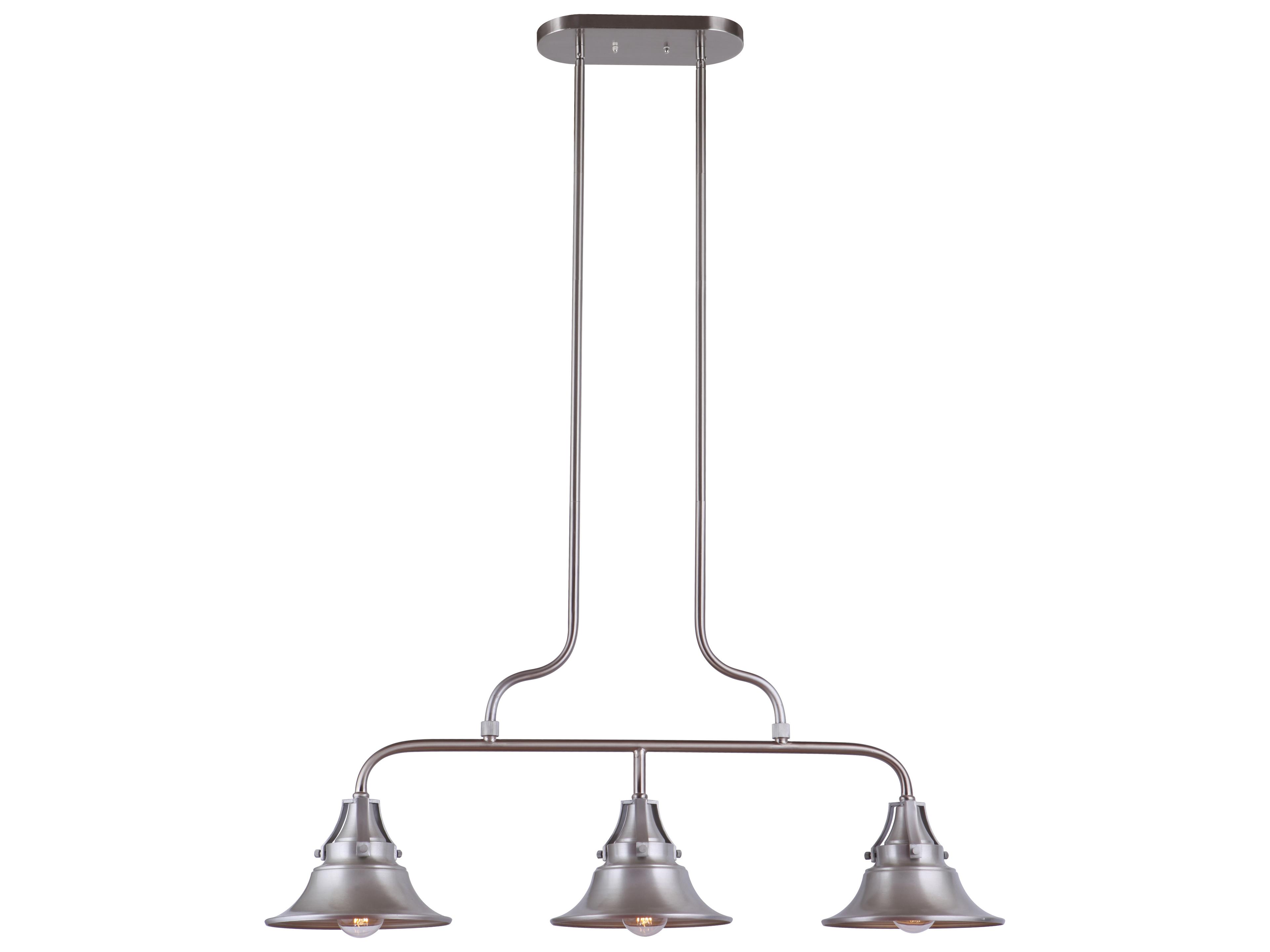 Craftmade Union 3-Light Satin Aluminum Gray Bell Island Pendant