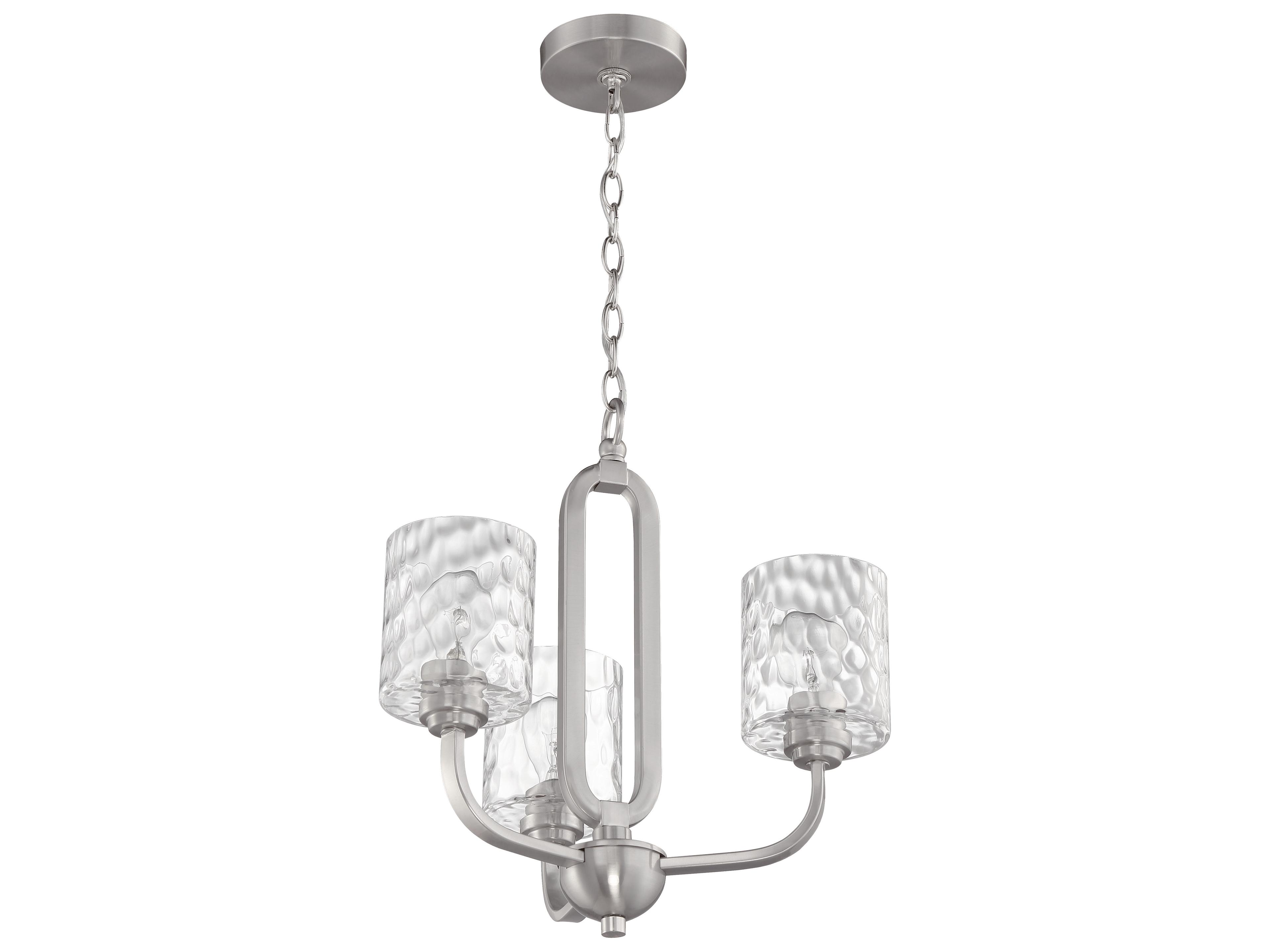 Craftmade Collins 3-Light Brushed Polished Nickel Glass Cylinder Chandelier