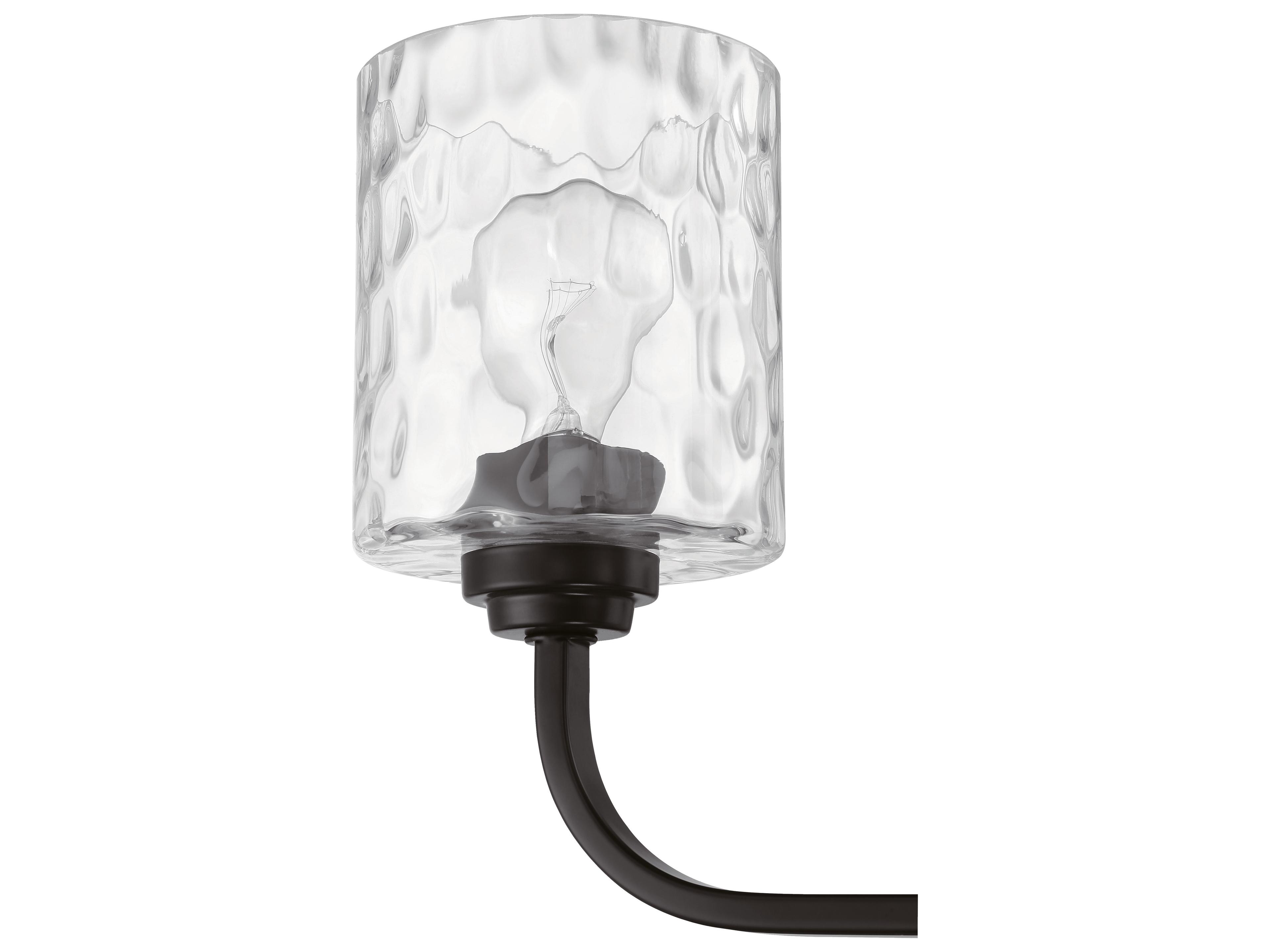 Craftmade Collins 3-Light Flat Black Glass Cylinder Chandelier