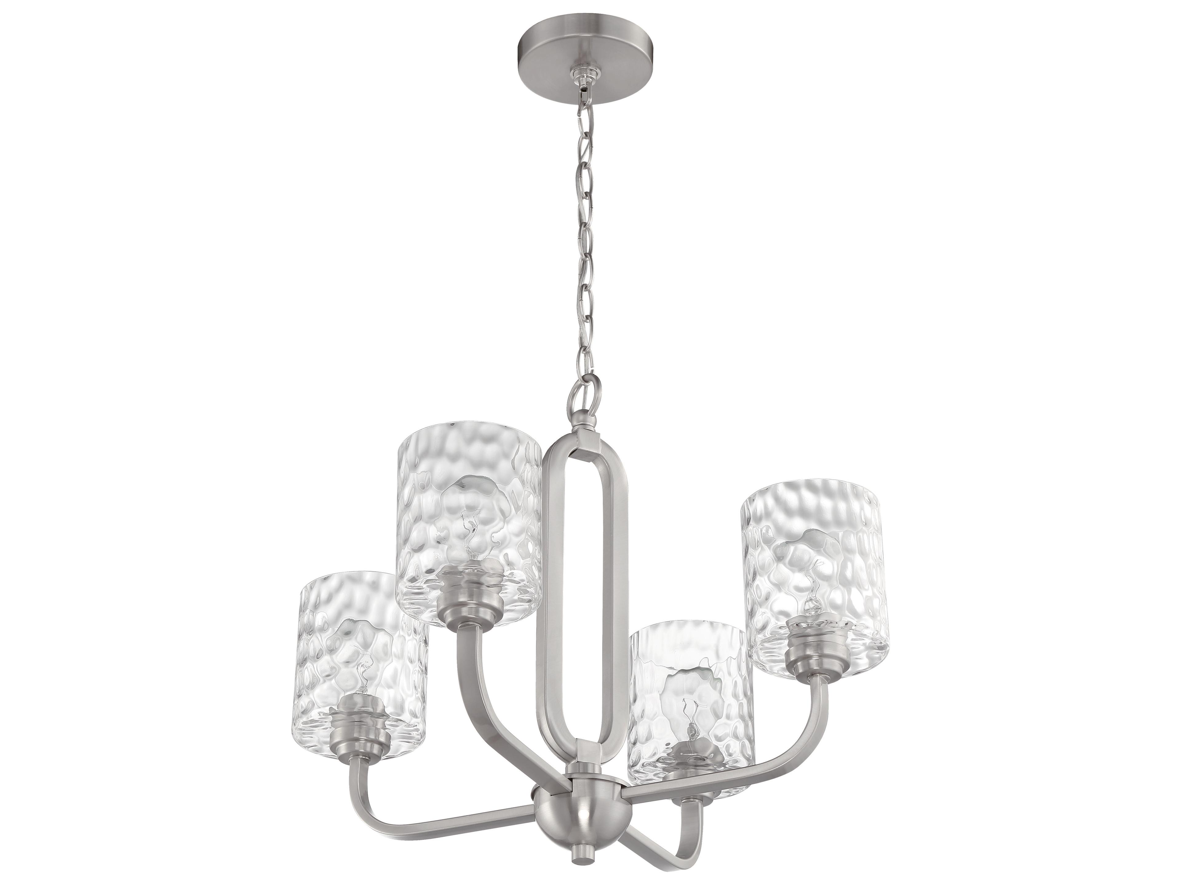 Craftmade Collins 4-Light Brushed Polished Nickel Glass Cylinder Chandelier