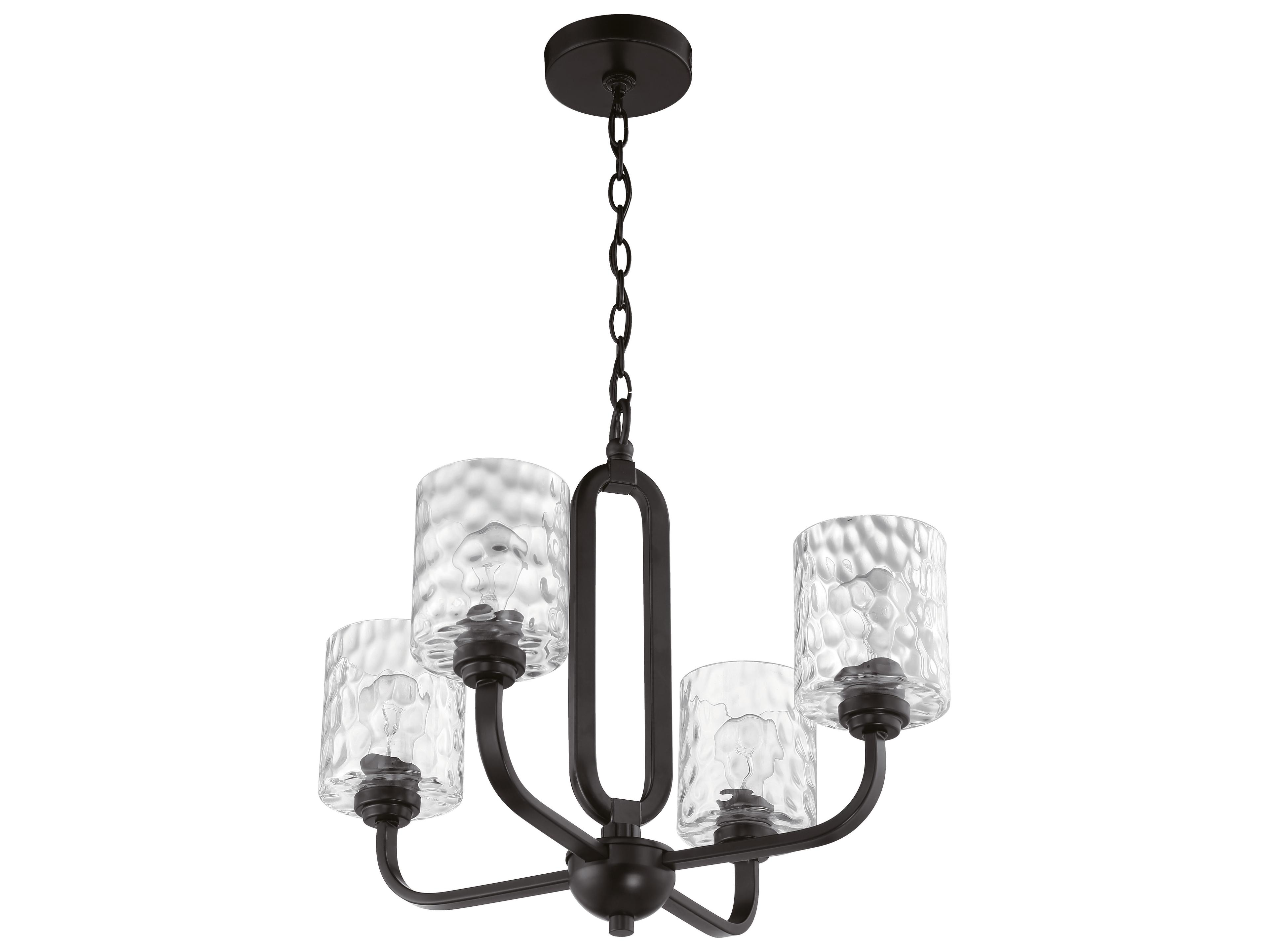 Craftmade Collins 4-Light Flat Black Glass Cylinder Chandelier