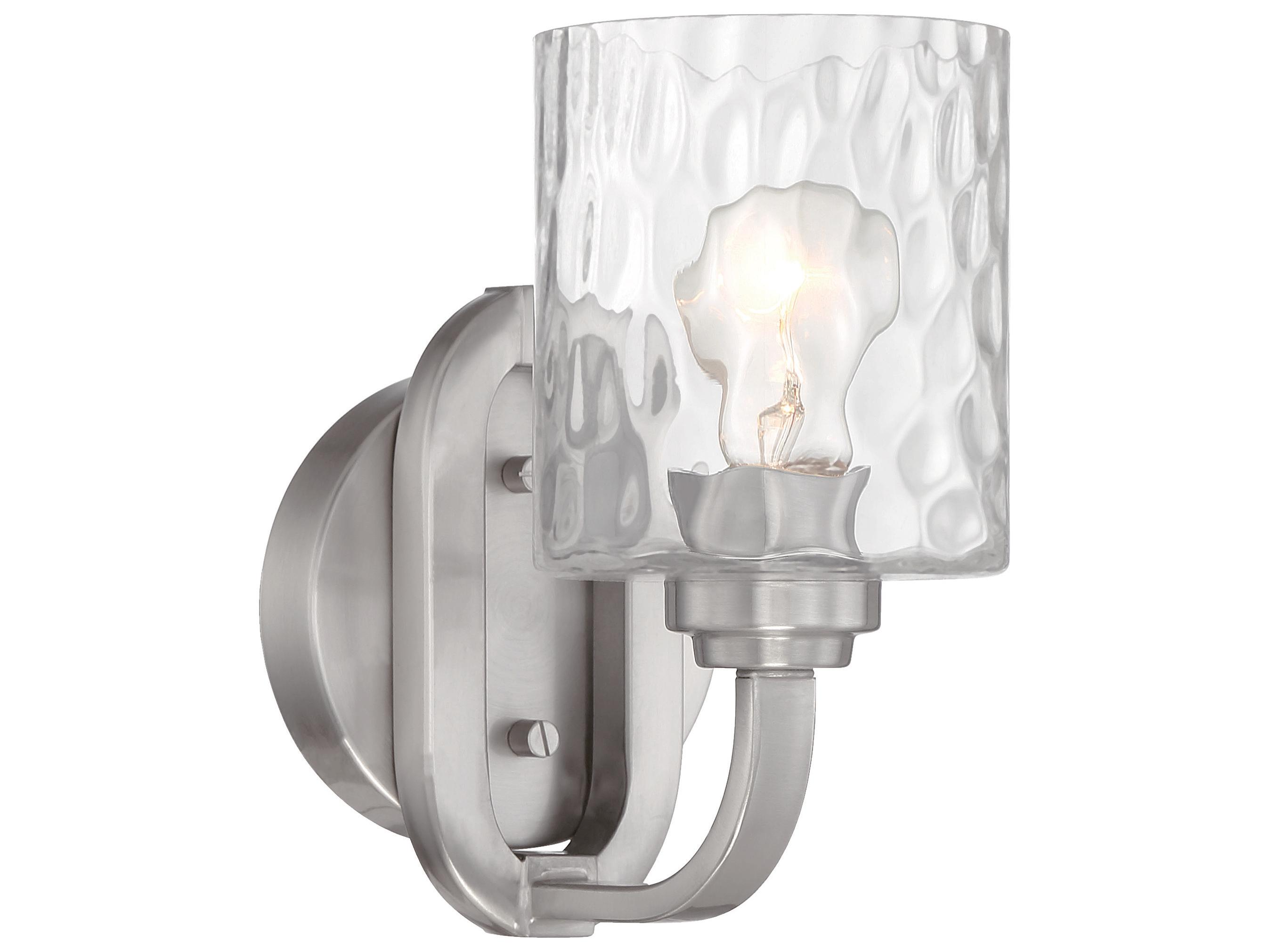 Craftmade Collins 1-Light Brushed Polished Nickel Glass Wall Sconce