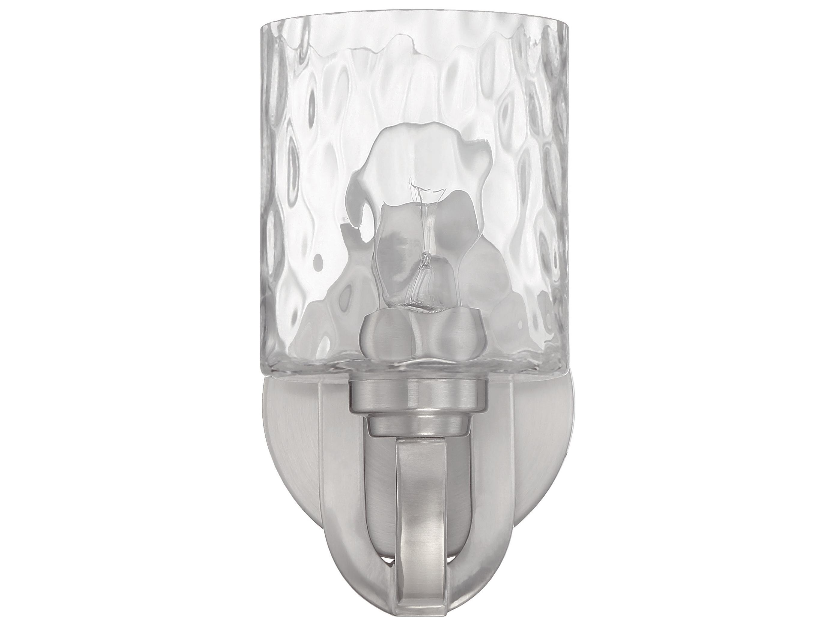 Craftmade Collins 1-Light Brushed Polished Nickel Glass Wall Sconce