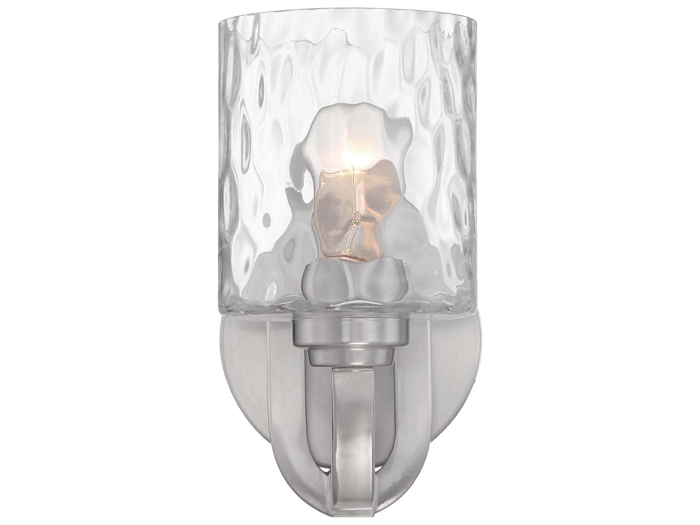 Craftmade Collins 1-Light Brushed Polished Nickel Glass Wall Sconce