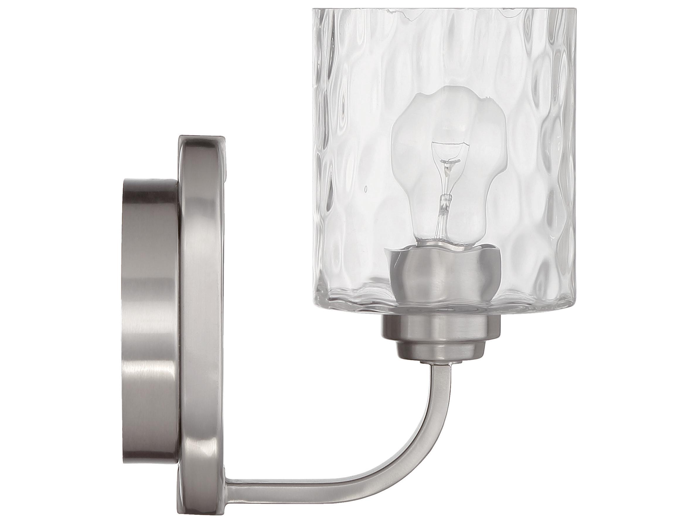 Craftmade Collins 1-Light Brushed Polished Nickel Glass Wall Sconce
