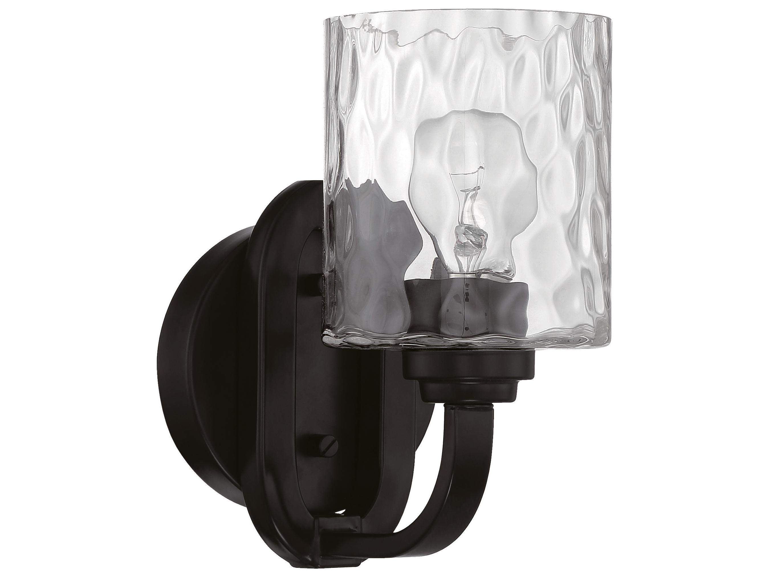 Craftmade Collins 1-Light Flat Black Glass Wall Sconce