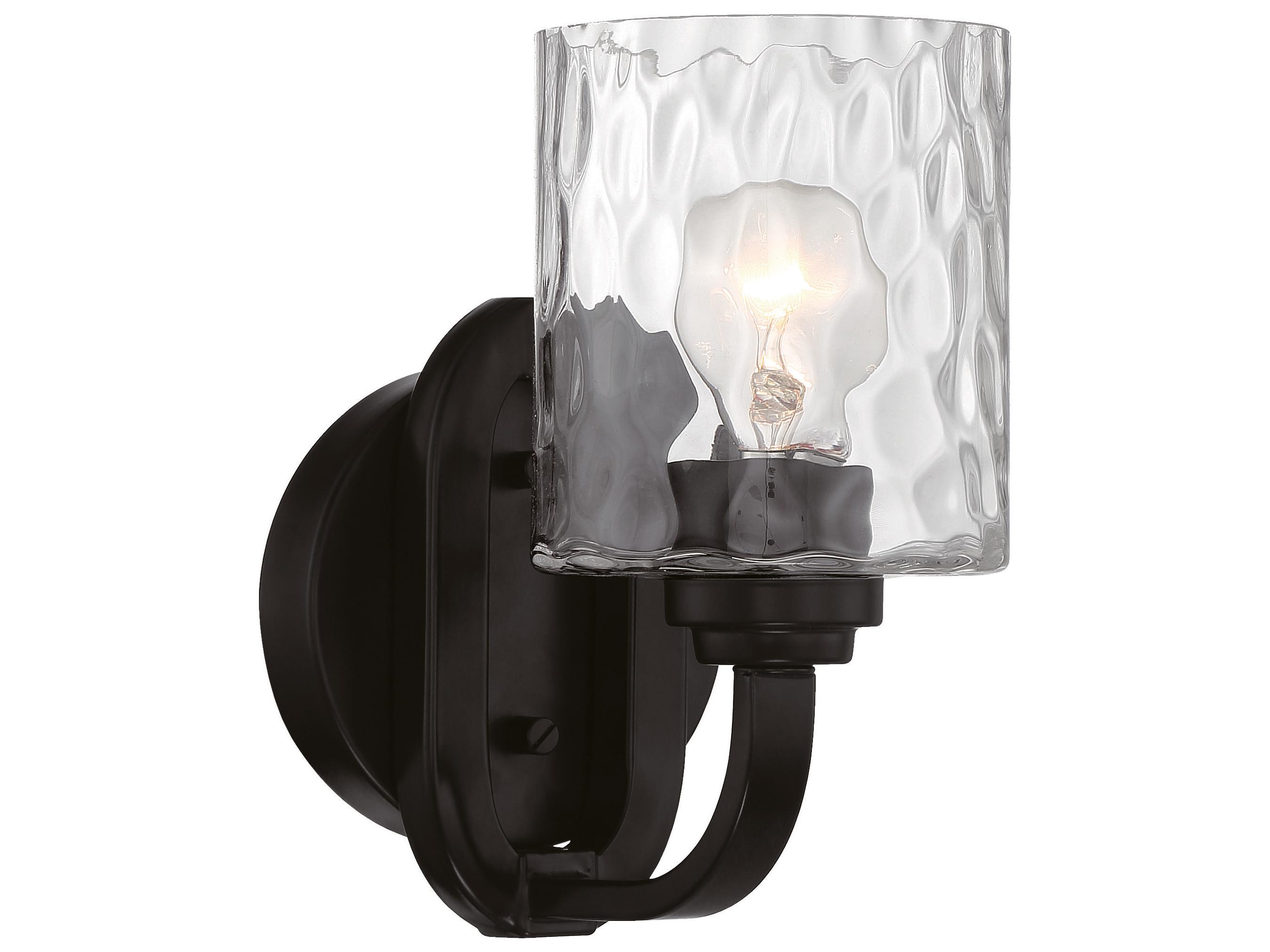 Craftmade Collins 1-Light Flat Black Glass Wall Sconce