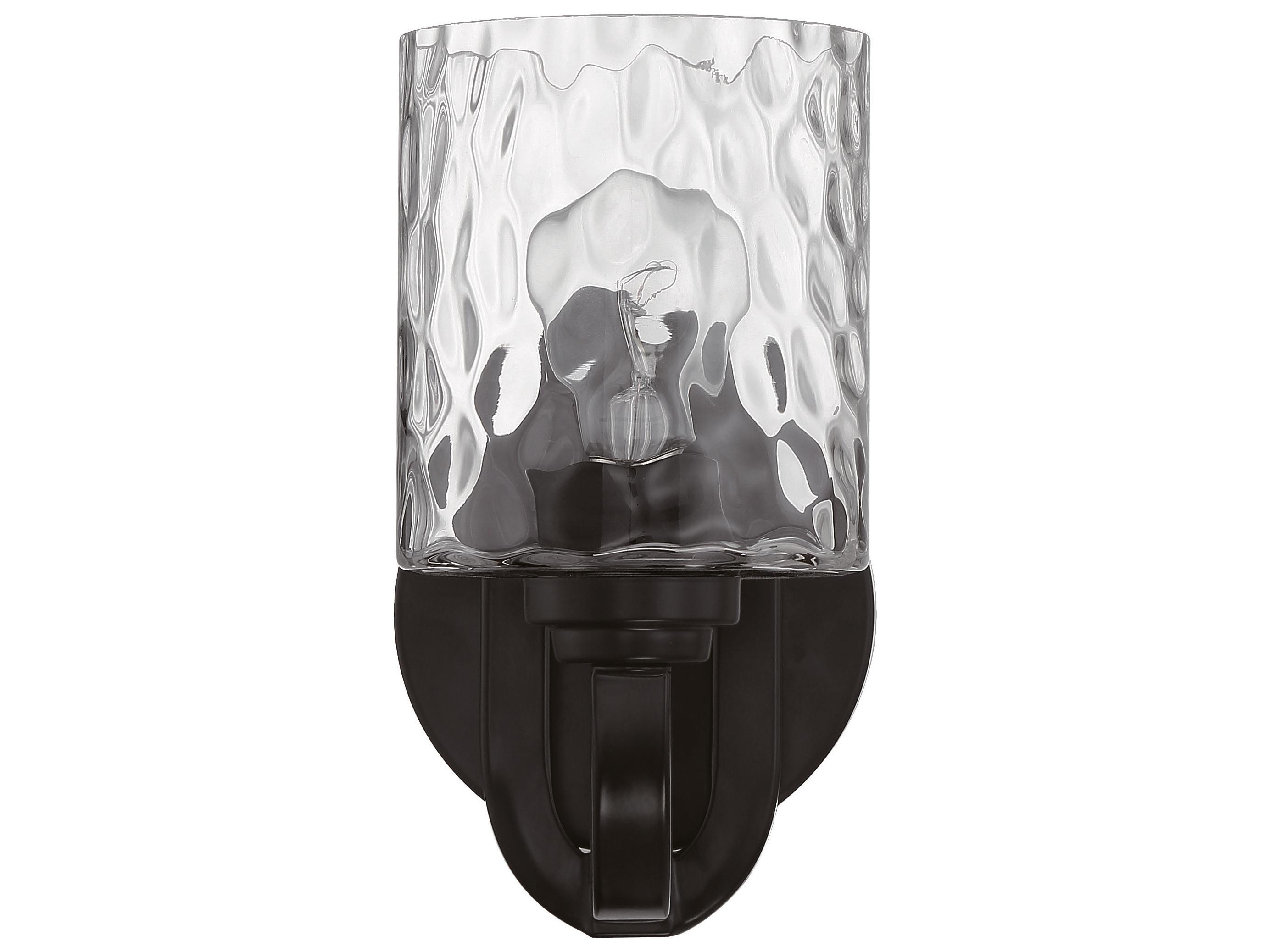 Craftmade Collins 1-Light Flat Black Glass Wall Sconce
