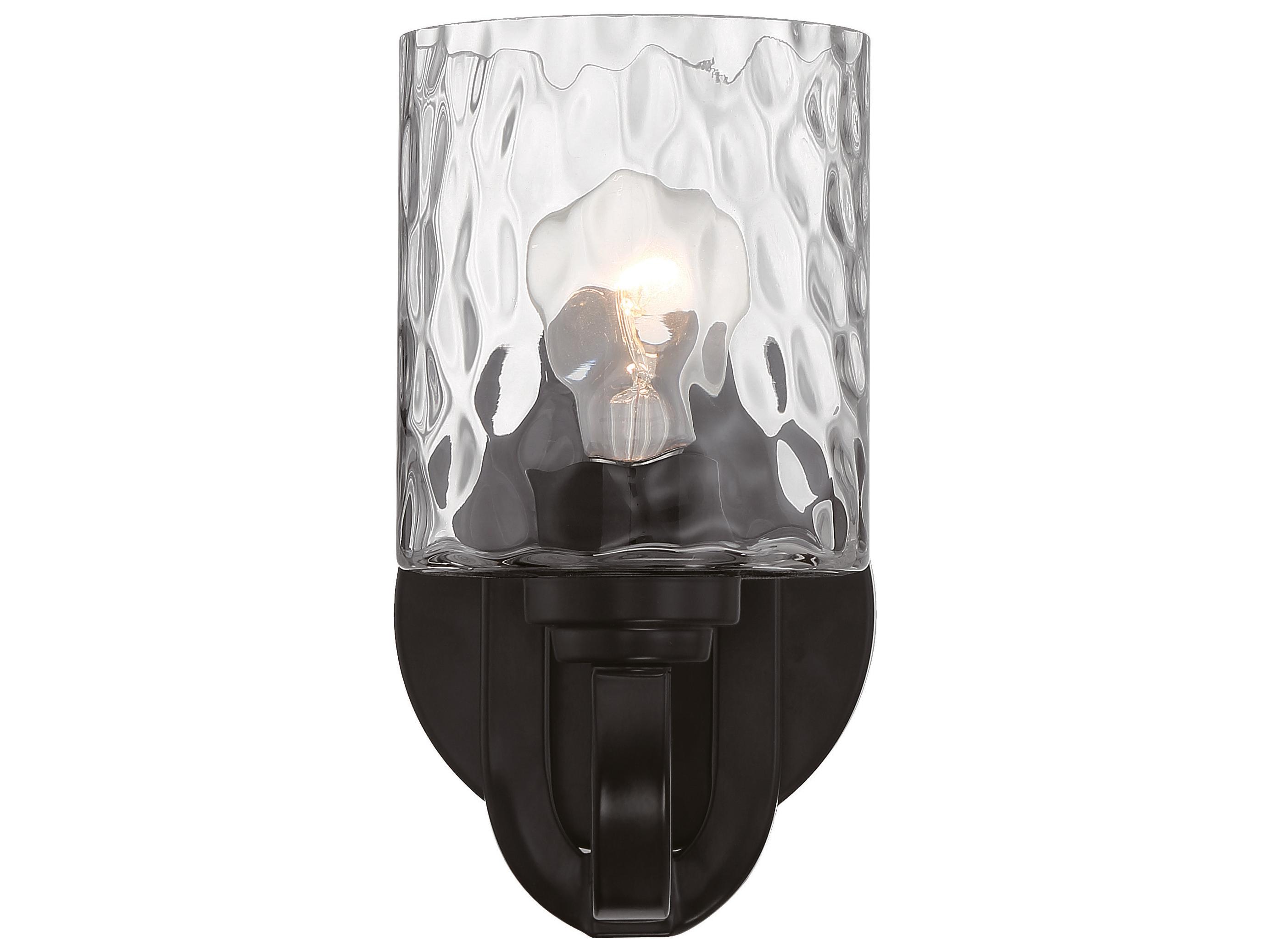 Craftmade Collins 1-Light Flat Black Glass Wall Sconce