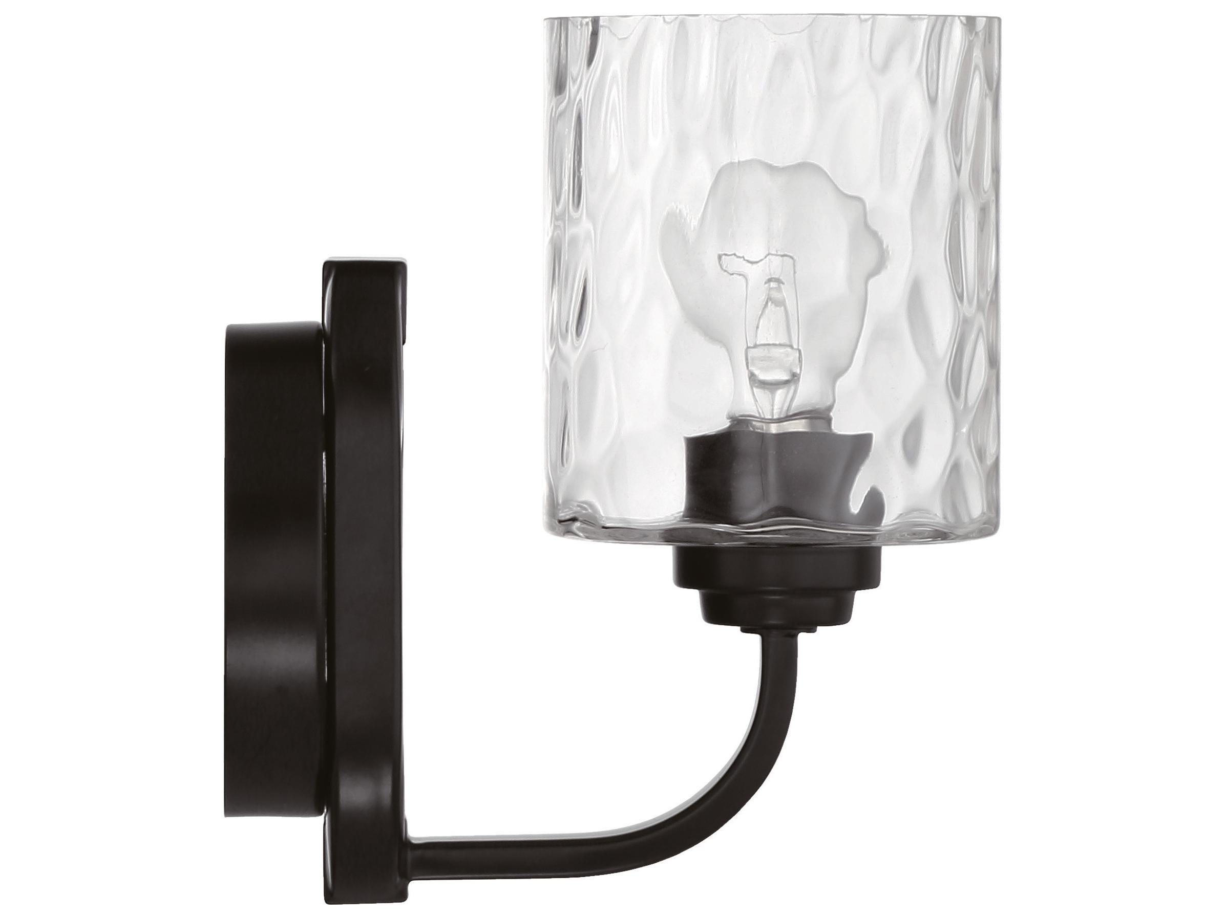 Craftmade Collins 1-Light Flat Black Glass Wall Sconce