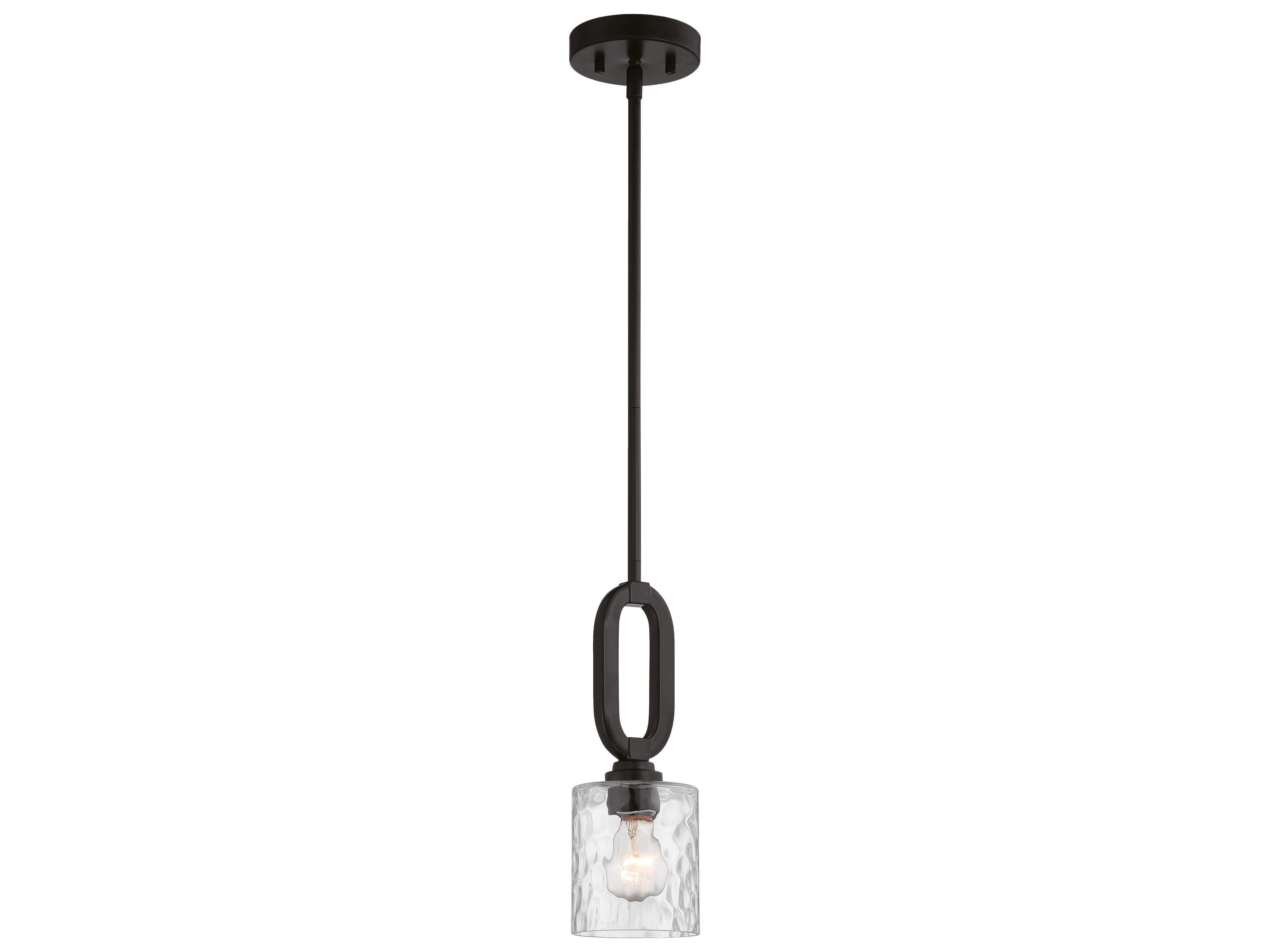 Craftmade Collins 1-Light Flat Black Glass Cylinder Mini Pendant