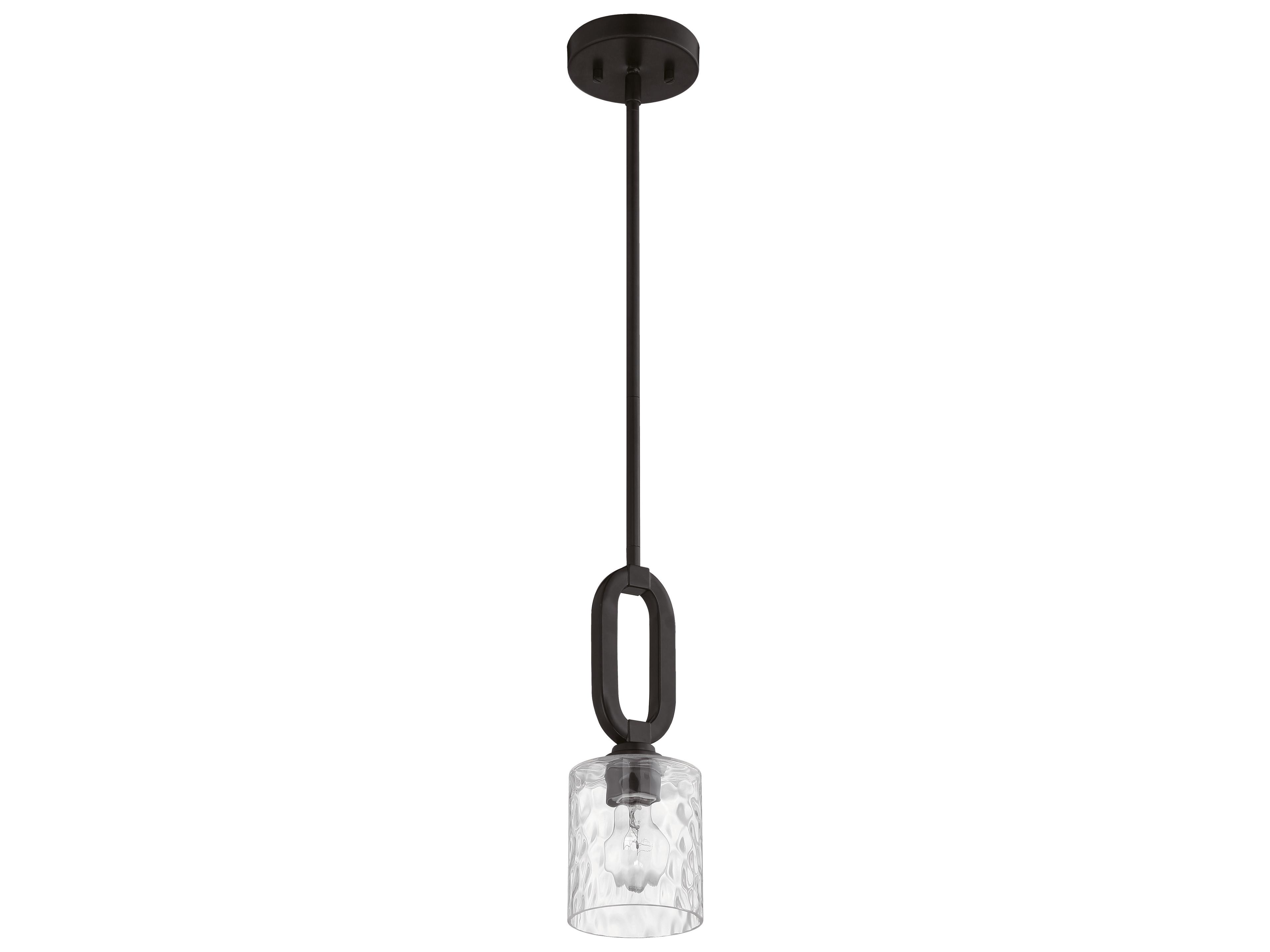 Craftmade Collins 1-Light Flat Black Glass Cylinder Mini Pendant