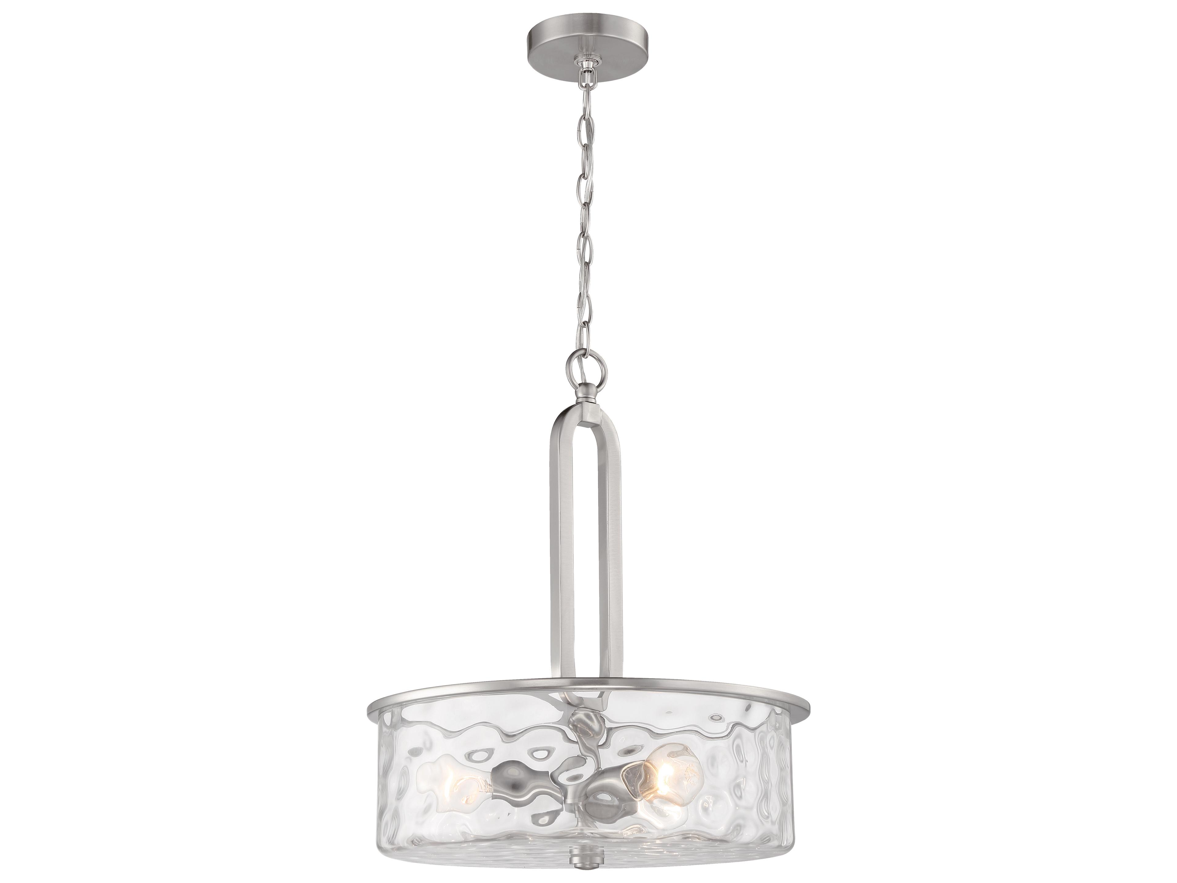 Craftmade Collins 3-Light Brushed Polished Nickel Glass Drum Pendant
