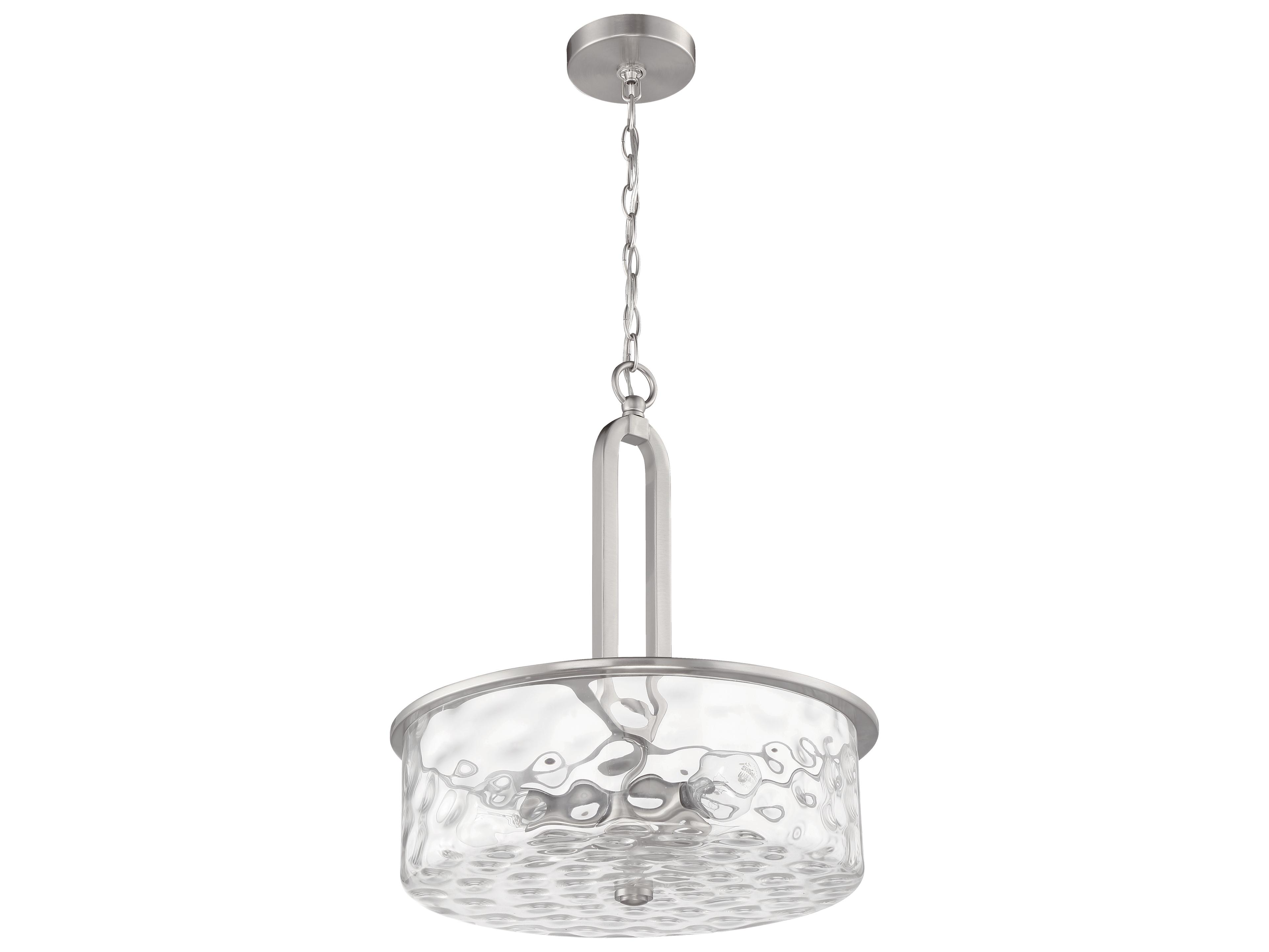 Craftmade Collins 3-Light Brushed Polished Nickel Glass Drum Pendant