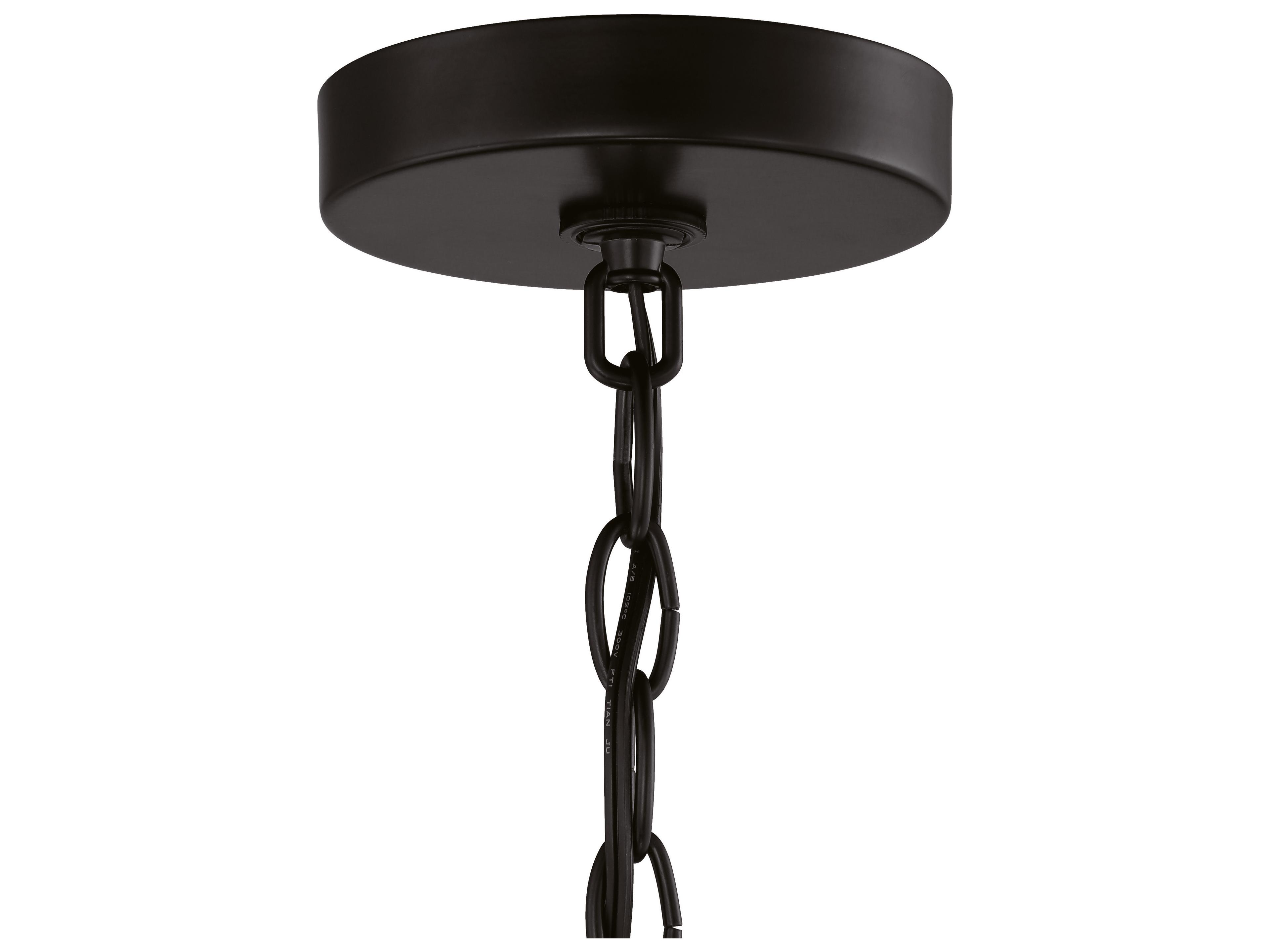 Craftmade Collins 3-Light Flat Black Glass Drum Pendant