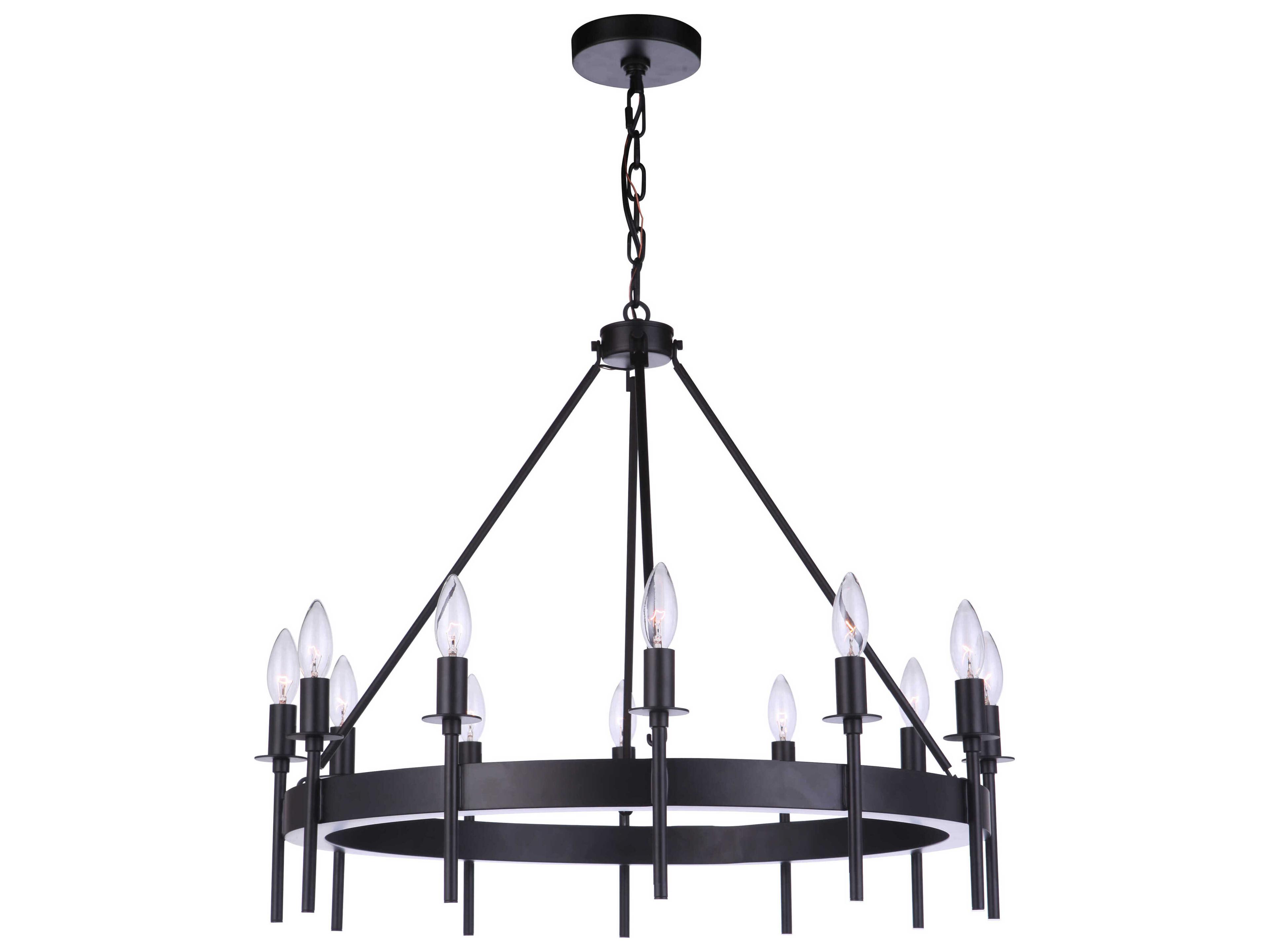 Craftmade Larrson 12-Light Flat Black Chandelier