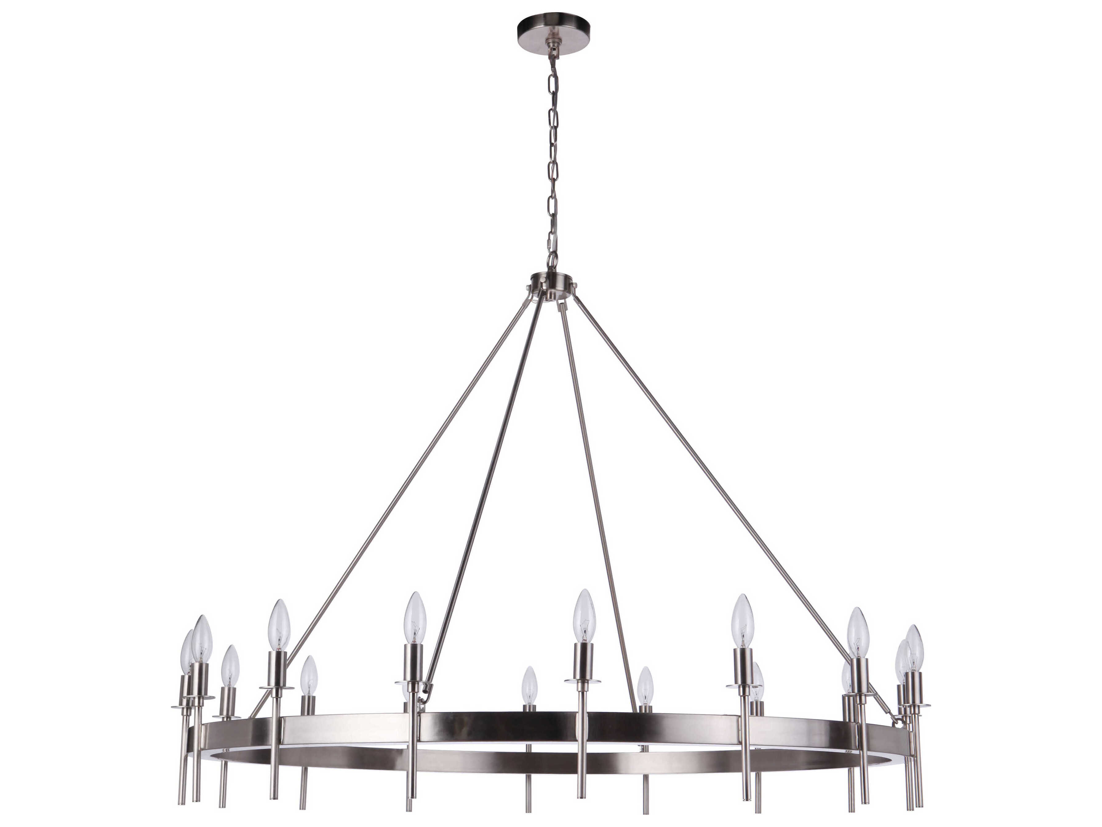 Craftmade Larrson 16-Light Brushed Polished Nickel Candelabra Chandelier