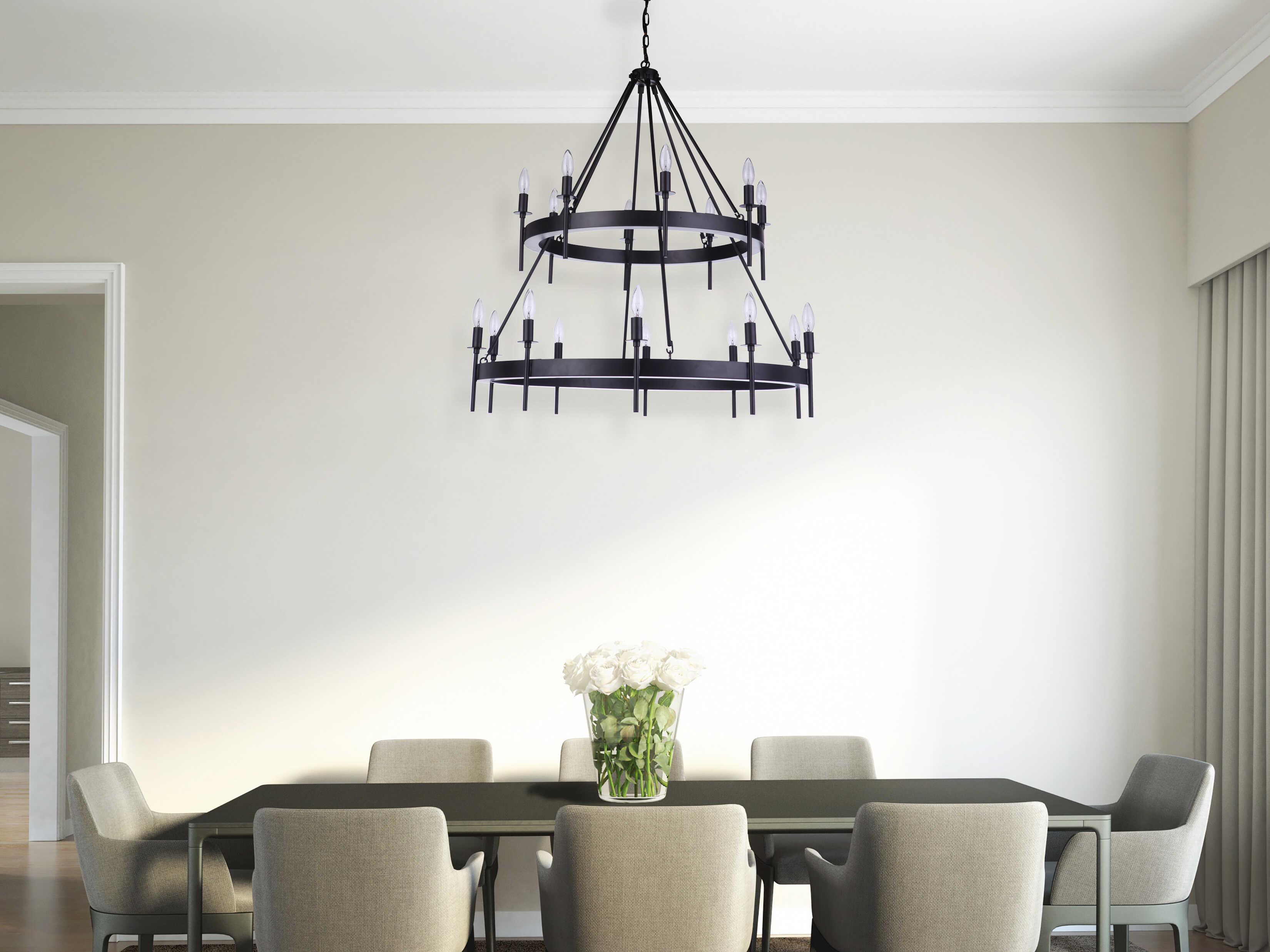 Craftmade Larrson 18-Light Flat Black Tiered Chandelier