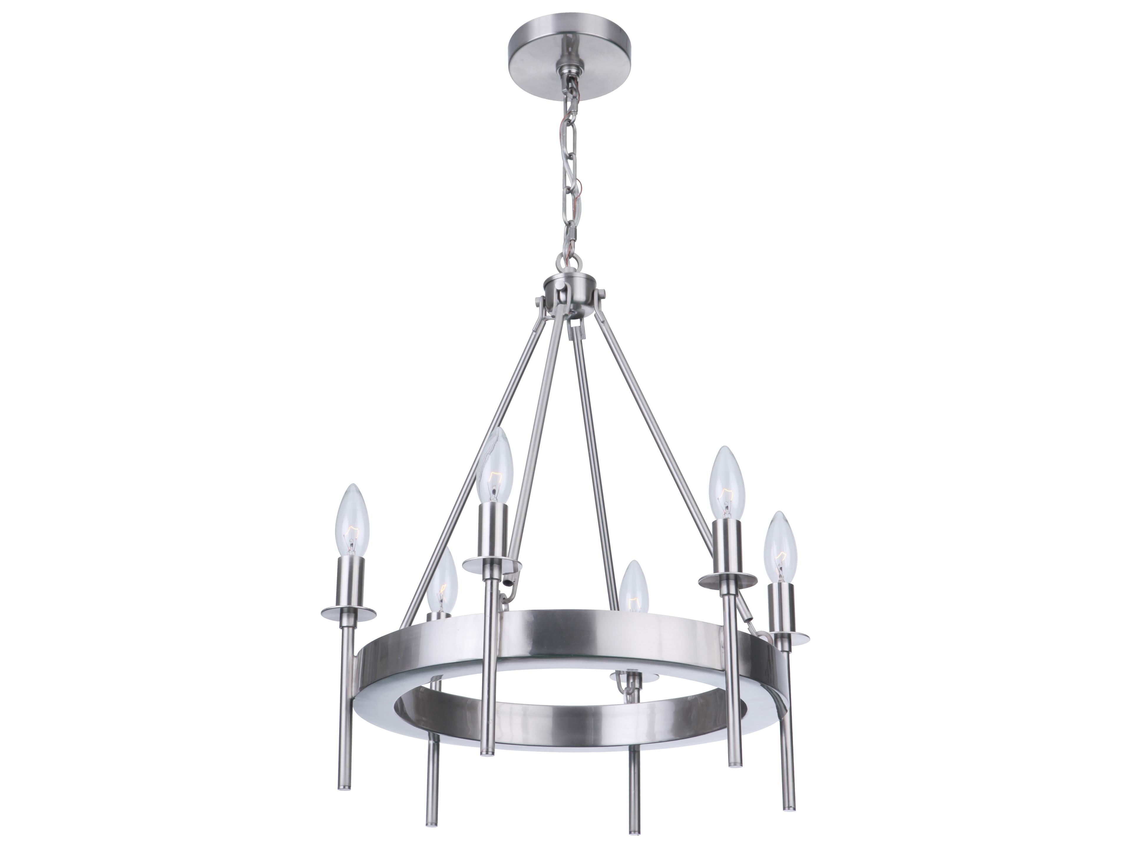 Craftmade Larrson 6-Light Brushed Polished Nickel Candelabra Chandelier