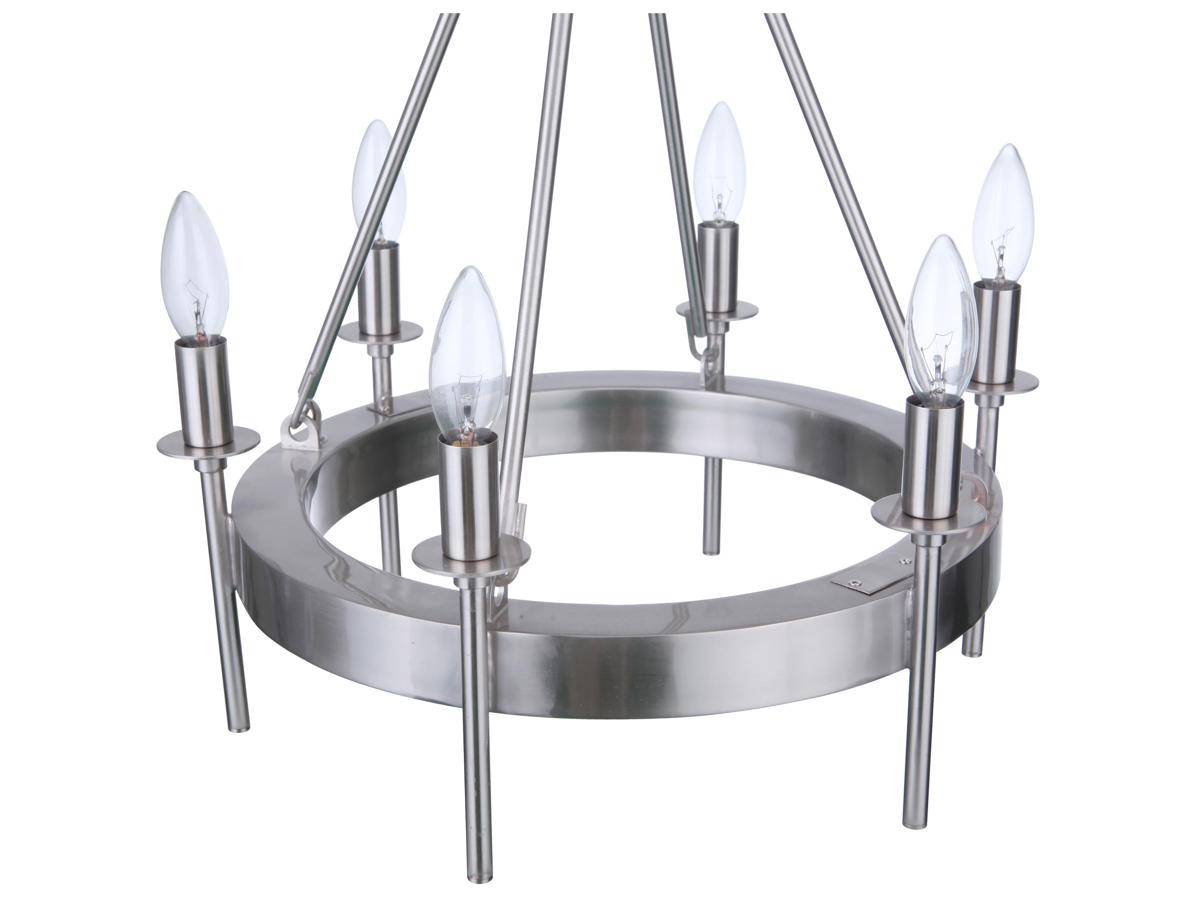 Craftmade Larrson 6-Light Brushed Polished Nickel Candelabra Chandelier
