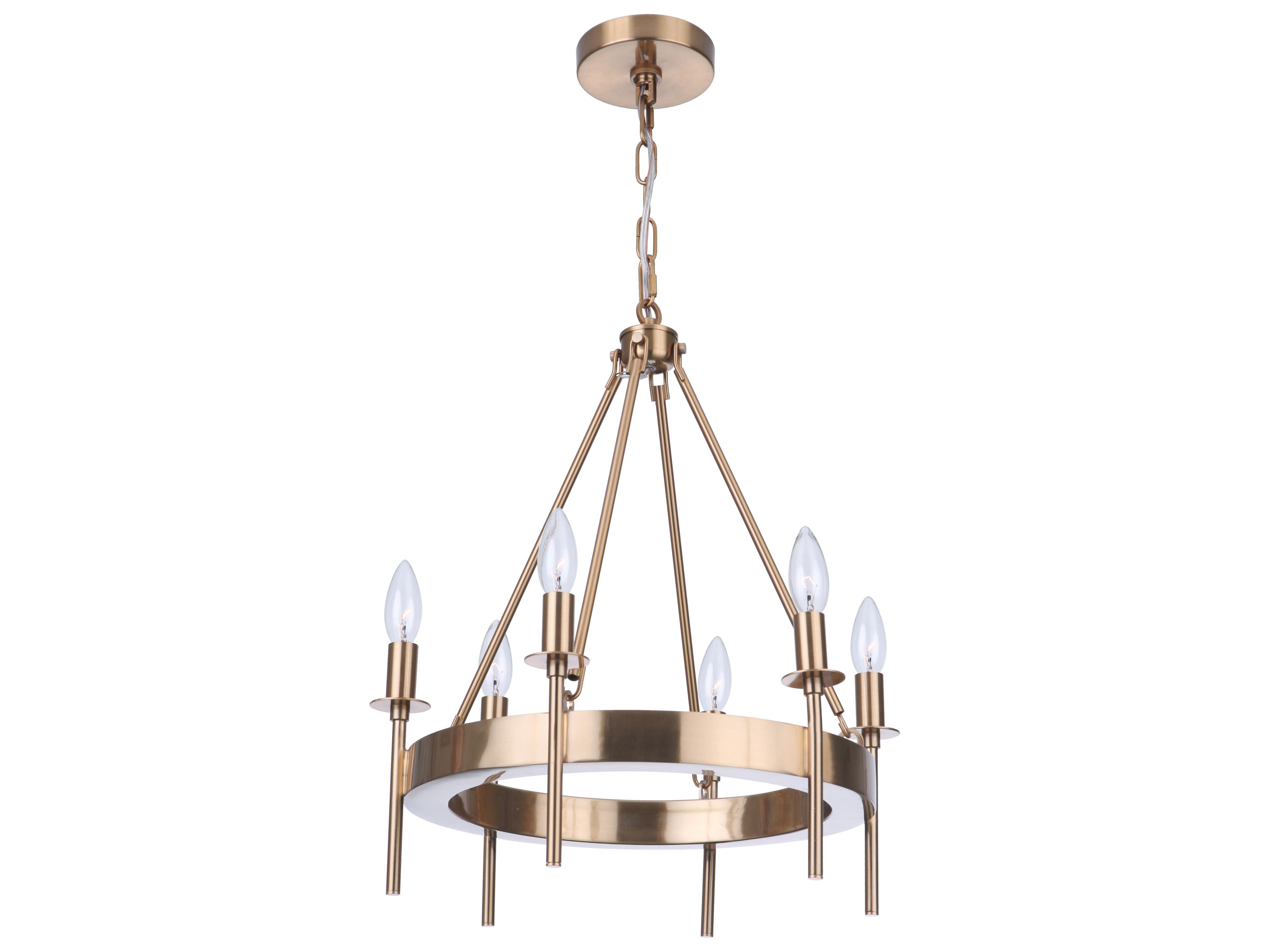 Craftmade Larrson 6-Light Satin Brass Candelabra Chandelier