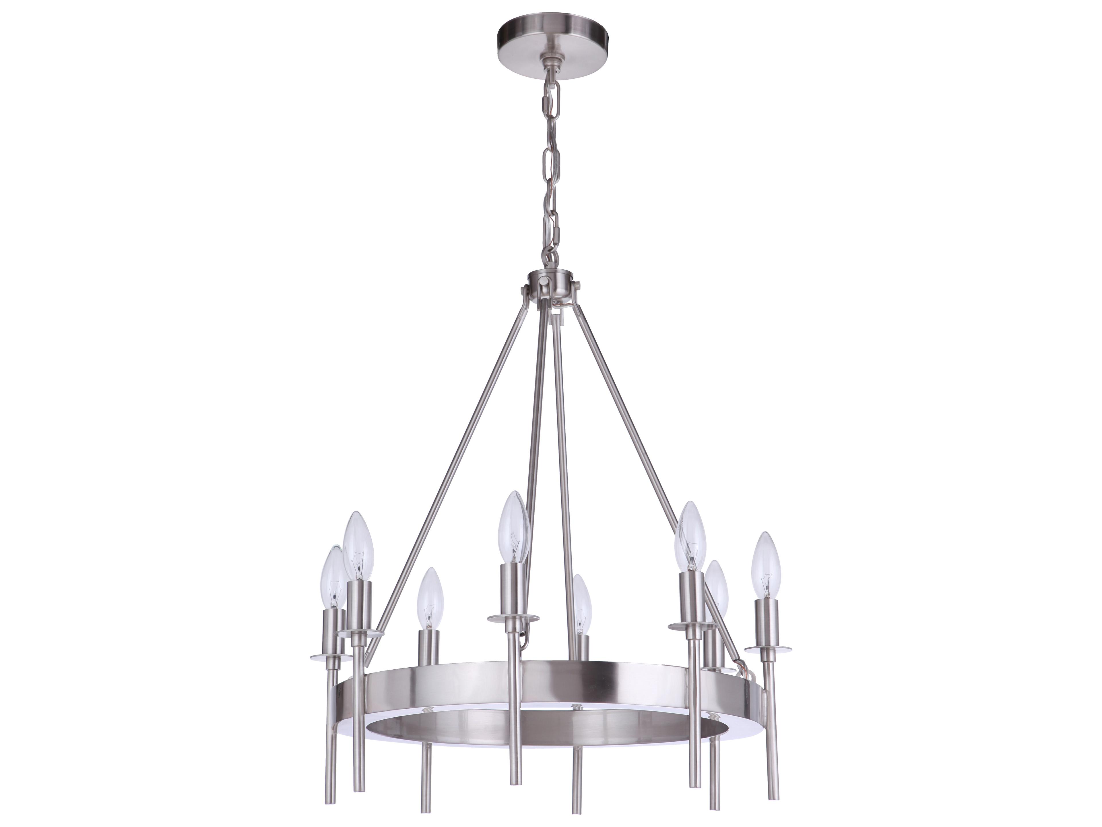 Craftmade Larrson 8-Light Brushed Polished Nickel Candelabra Chandelier