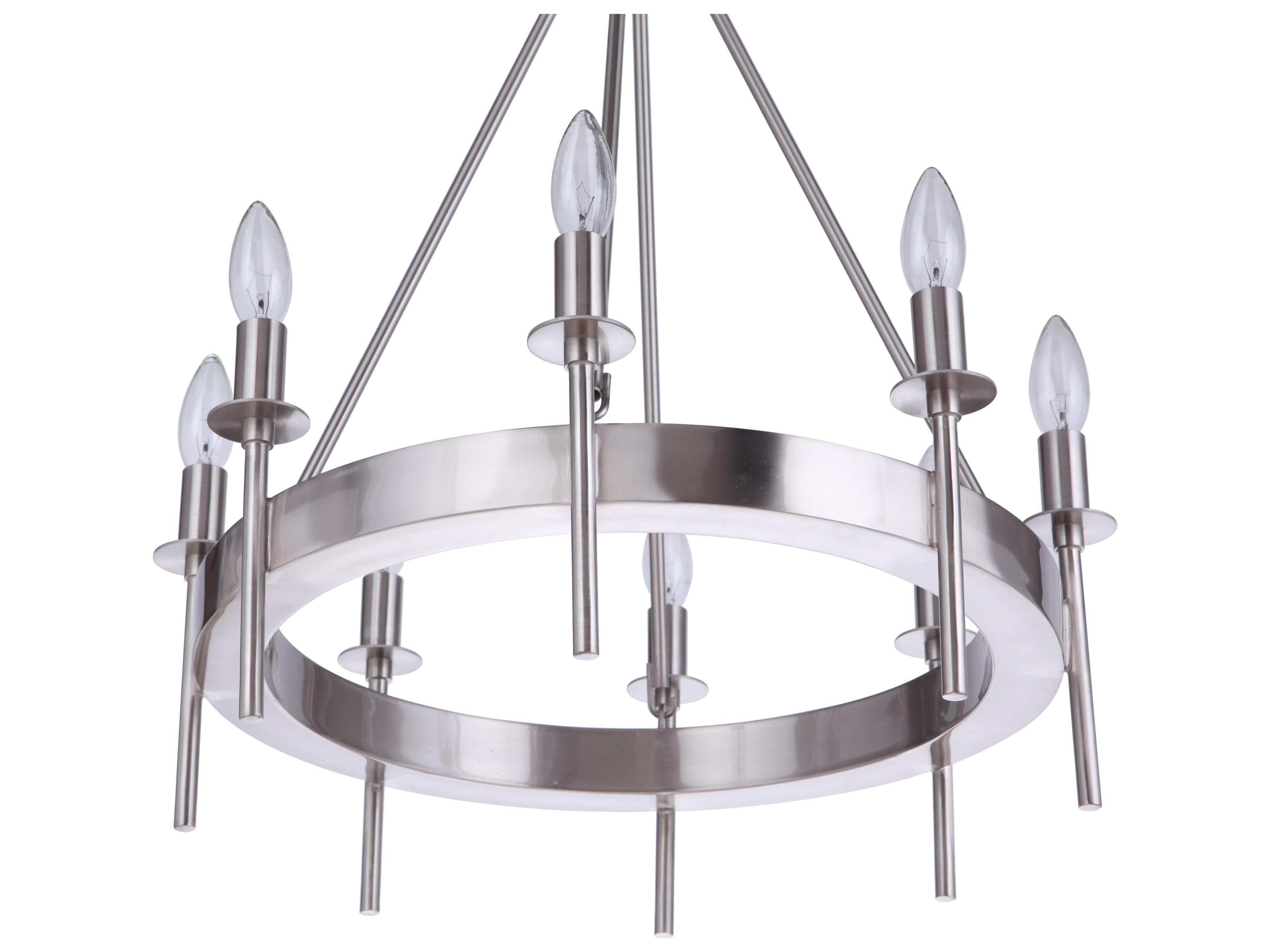 Craftmade Larrson 8-Light Brushed Polished Nickel Candelabra Chandelier