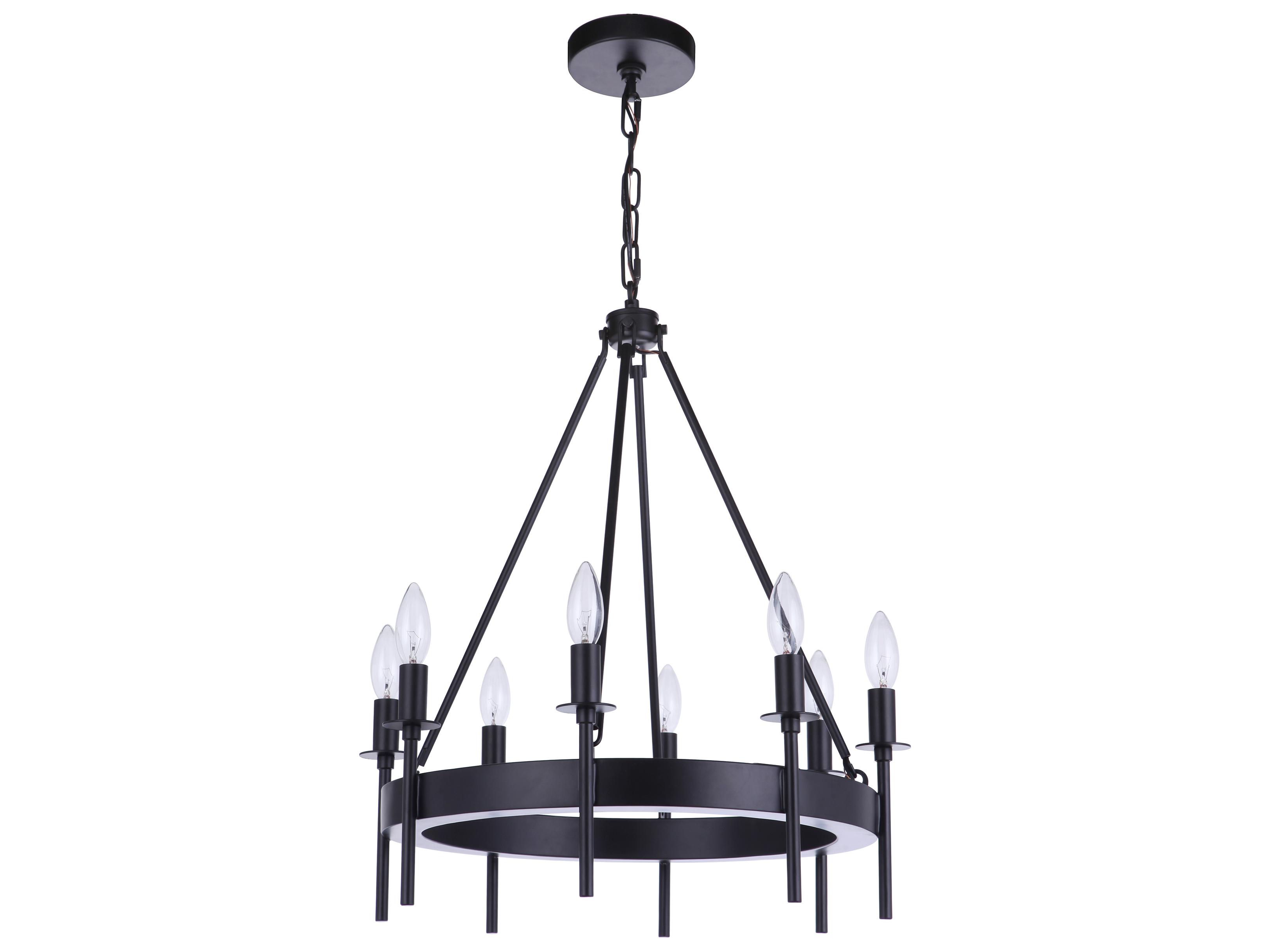 Craftmade Larrson 8-Light Flat Black Candelabra Chandelier