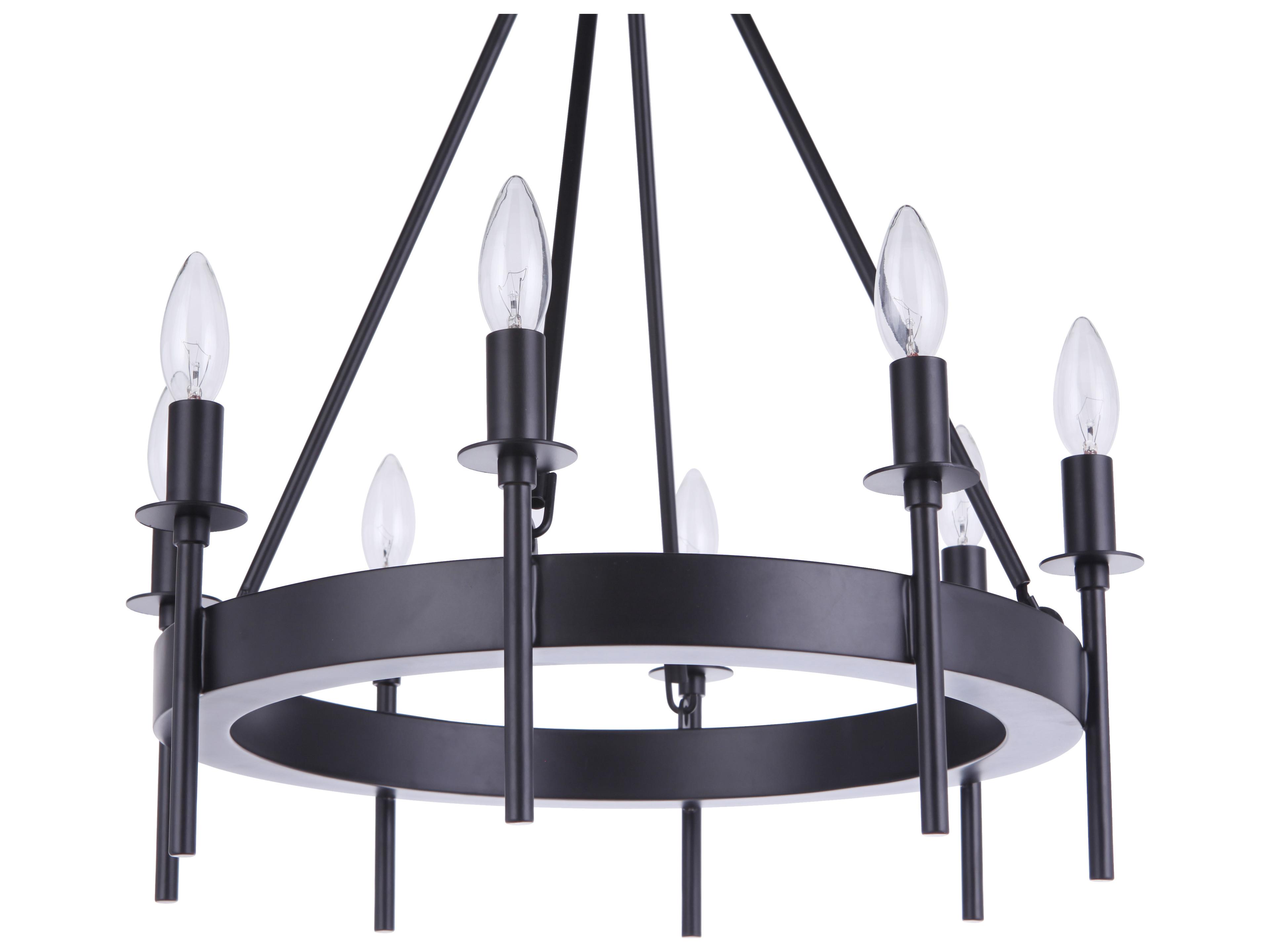 Craftmade Larrson 8-Light Flat Black Candelabra Chandelier