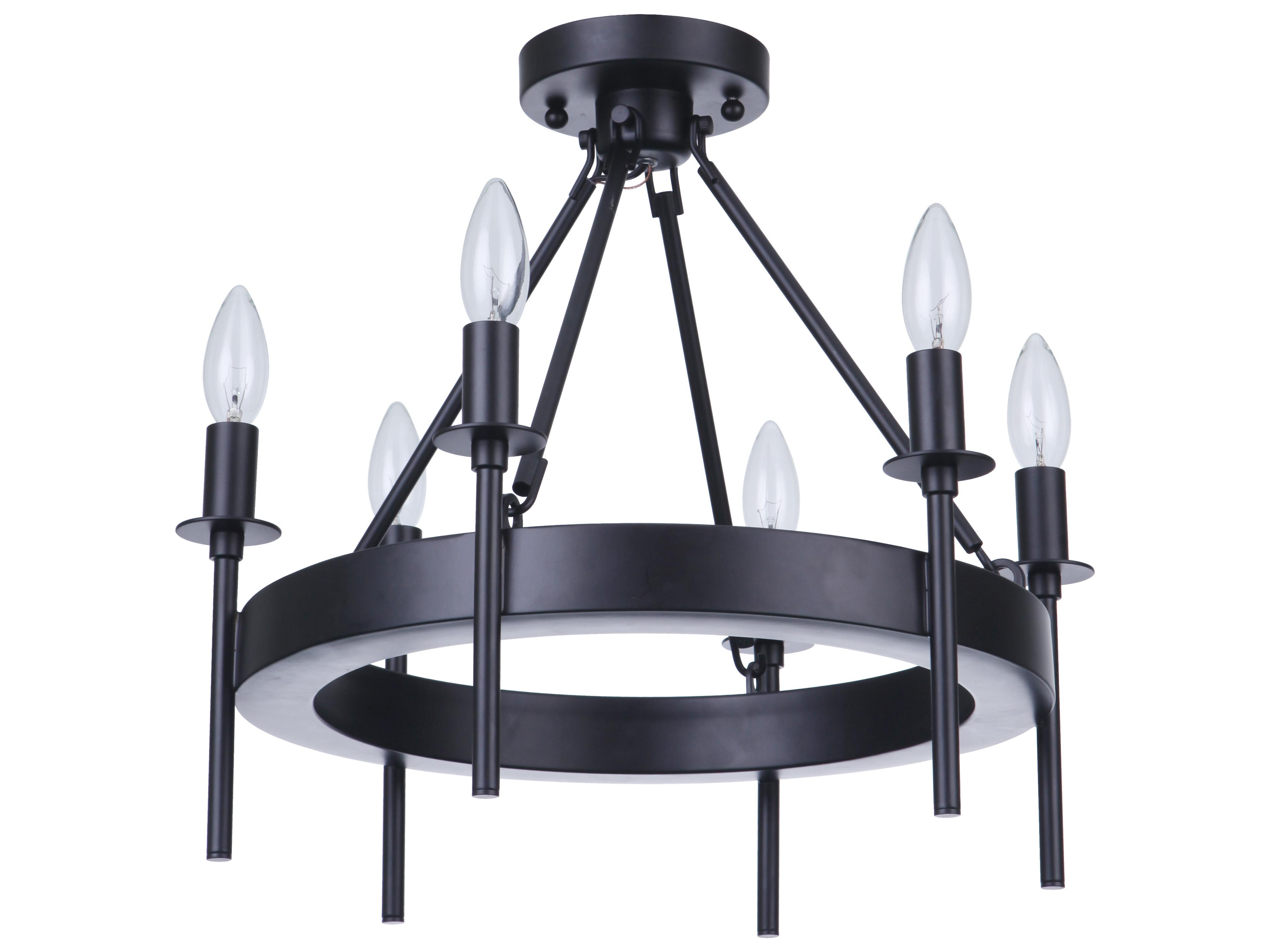 Craftmade Larrson 6-Light Flat Black Semi Flush Mount
