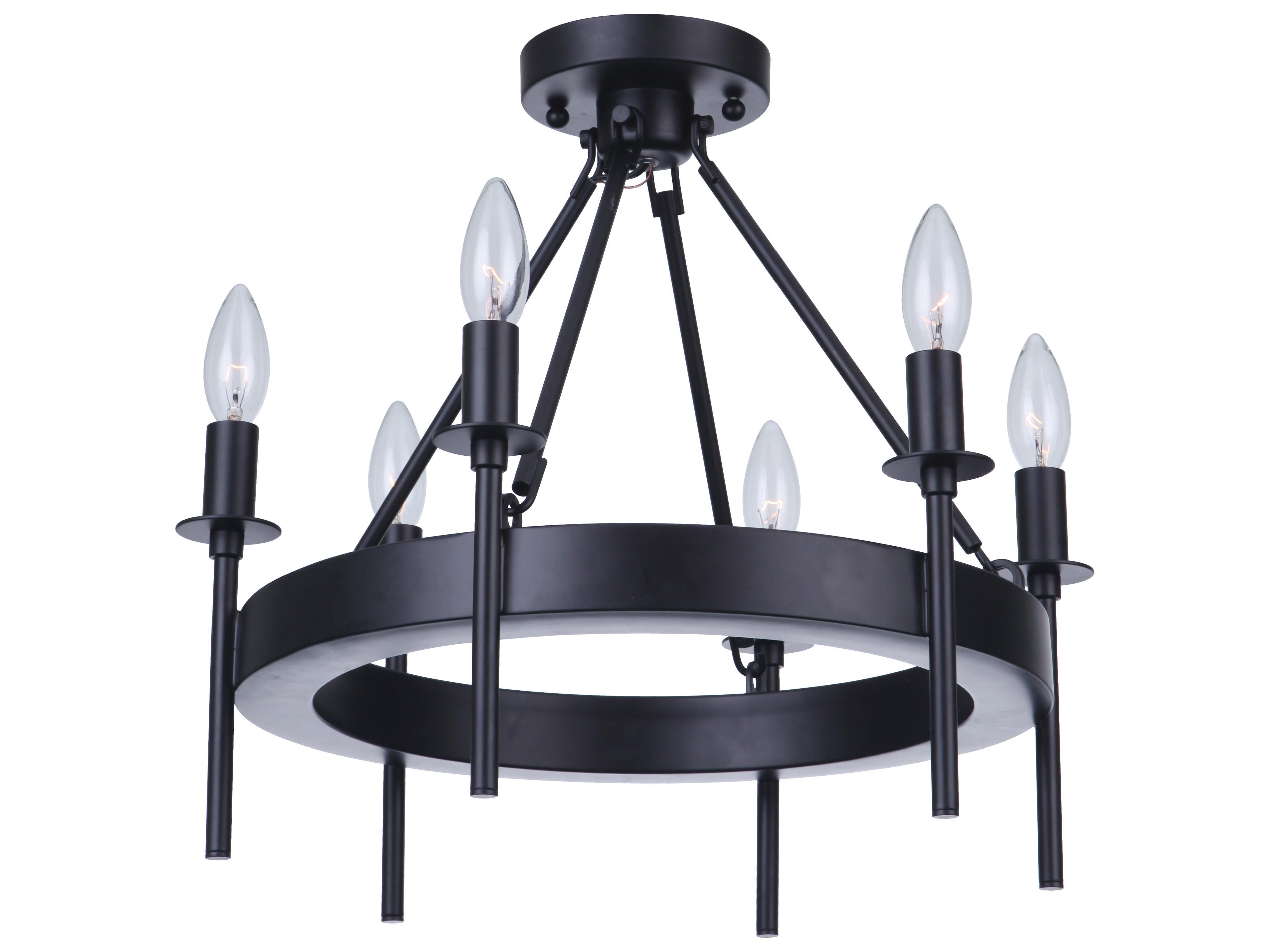 Craftmade Larrson 6-Light Flat Black Semi Flush Mount