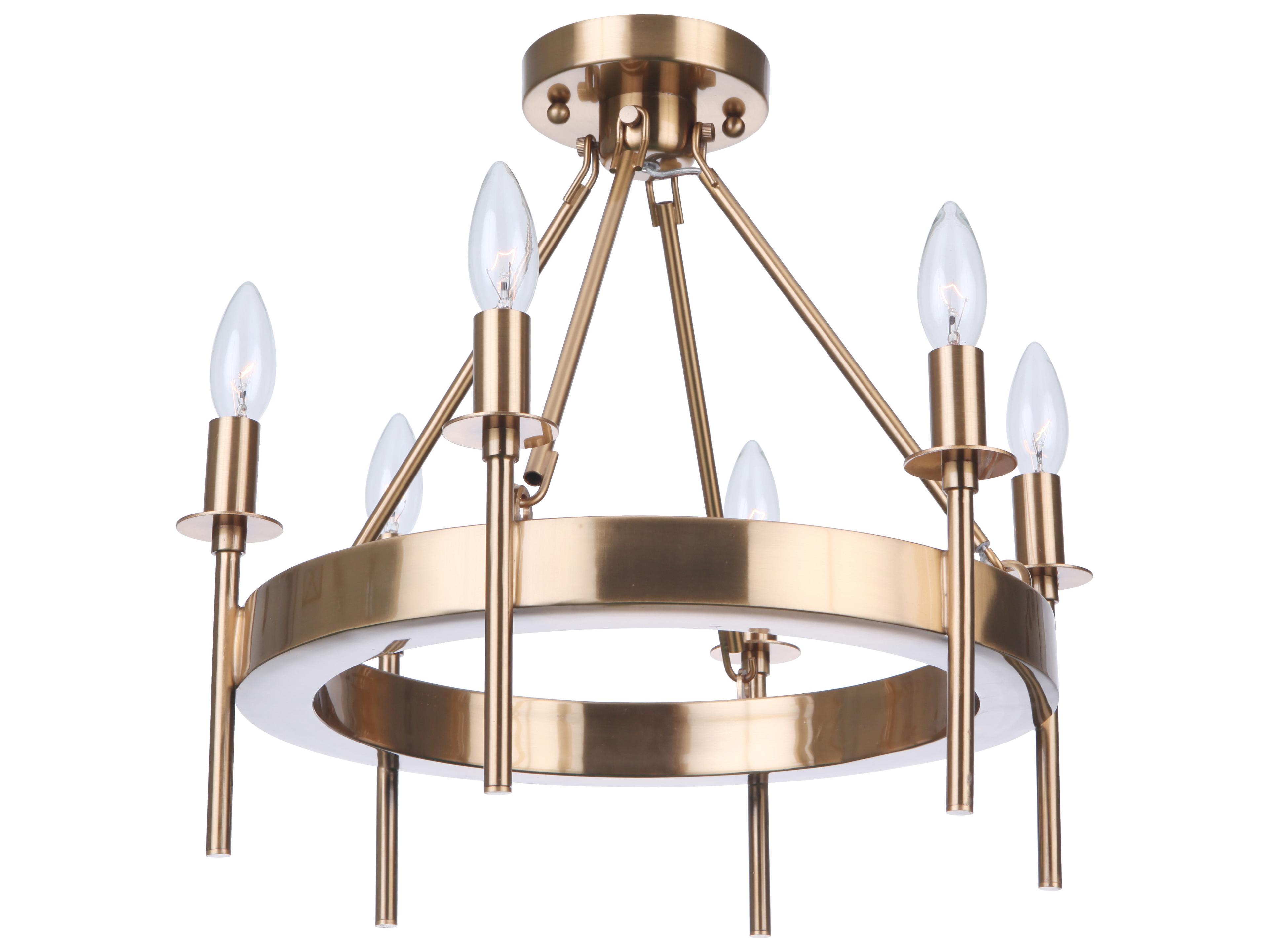 Craftmade Larrson 6-Light Satin Brass Semi Flush Mount