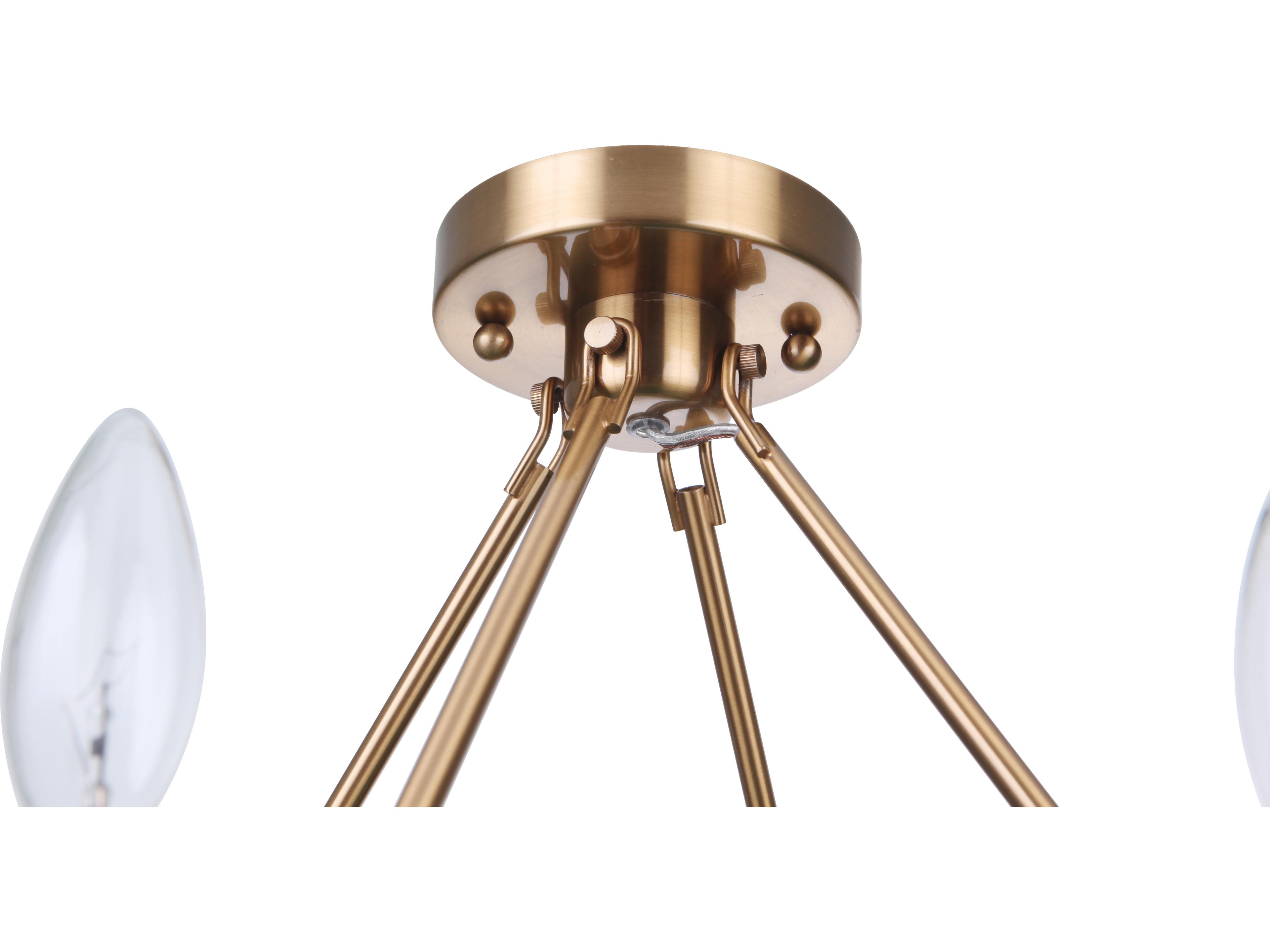 Craftmade Larrson 6-Light Satin Brass Semi Flush Mount