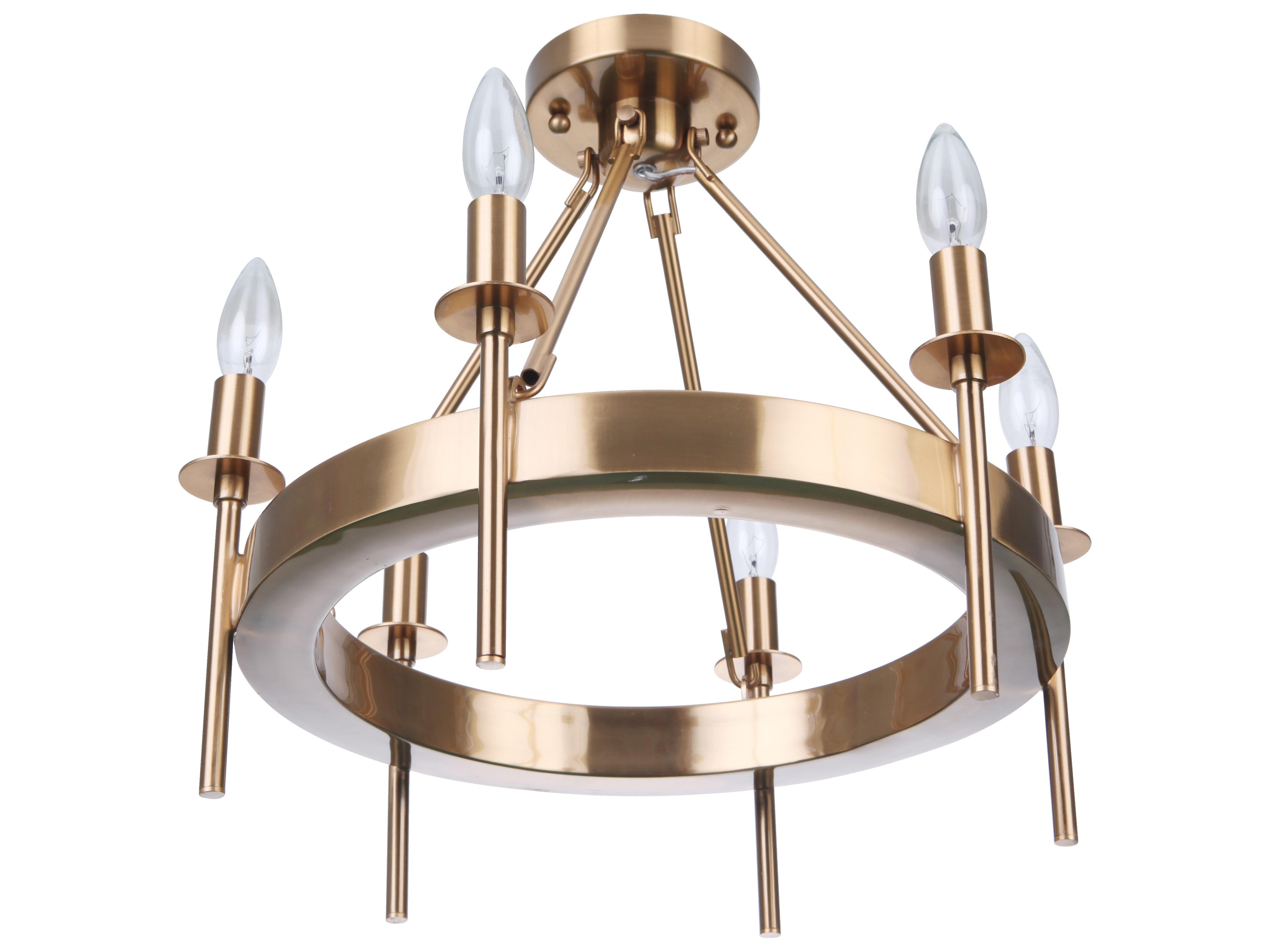 Craftmade Larrson 6-Light Satin Brass Semi Flush Mount