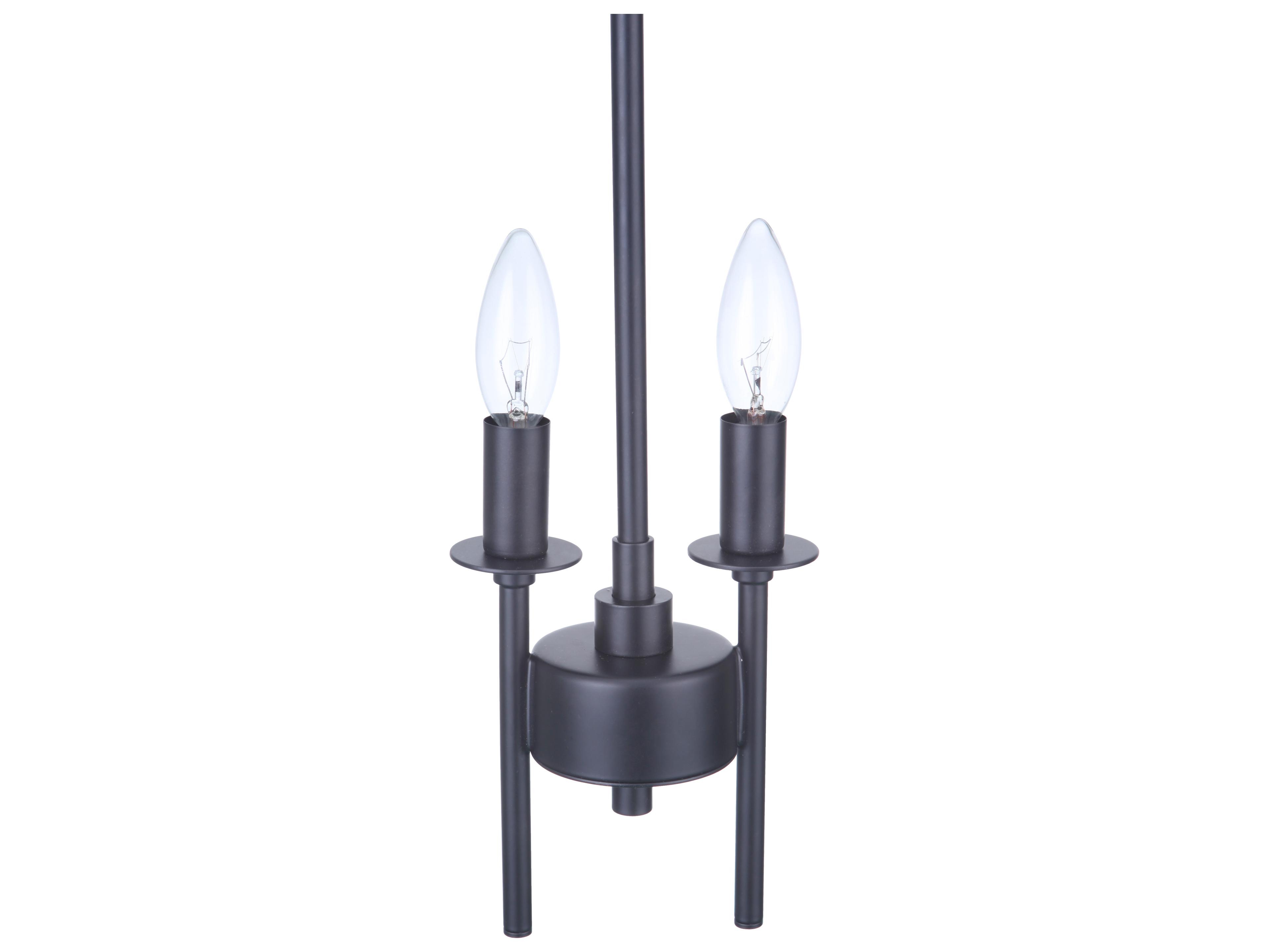 Craftmade Larrson 2-Light Flat Black Mini Pendant